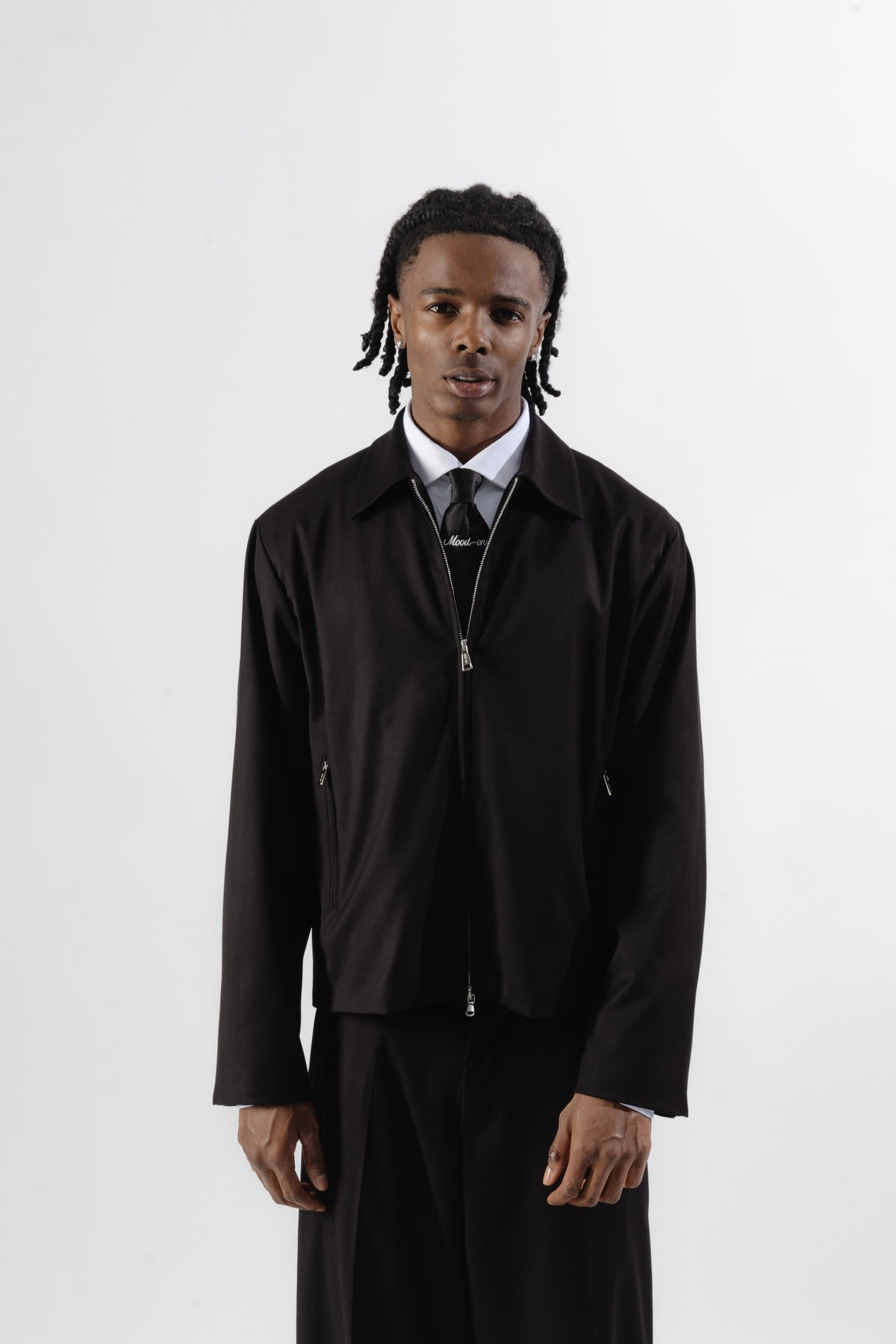 Black Tailored Zip Jacket