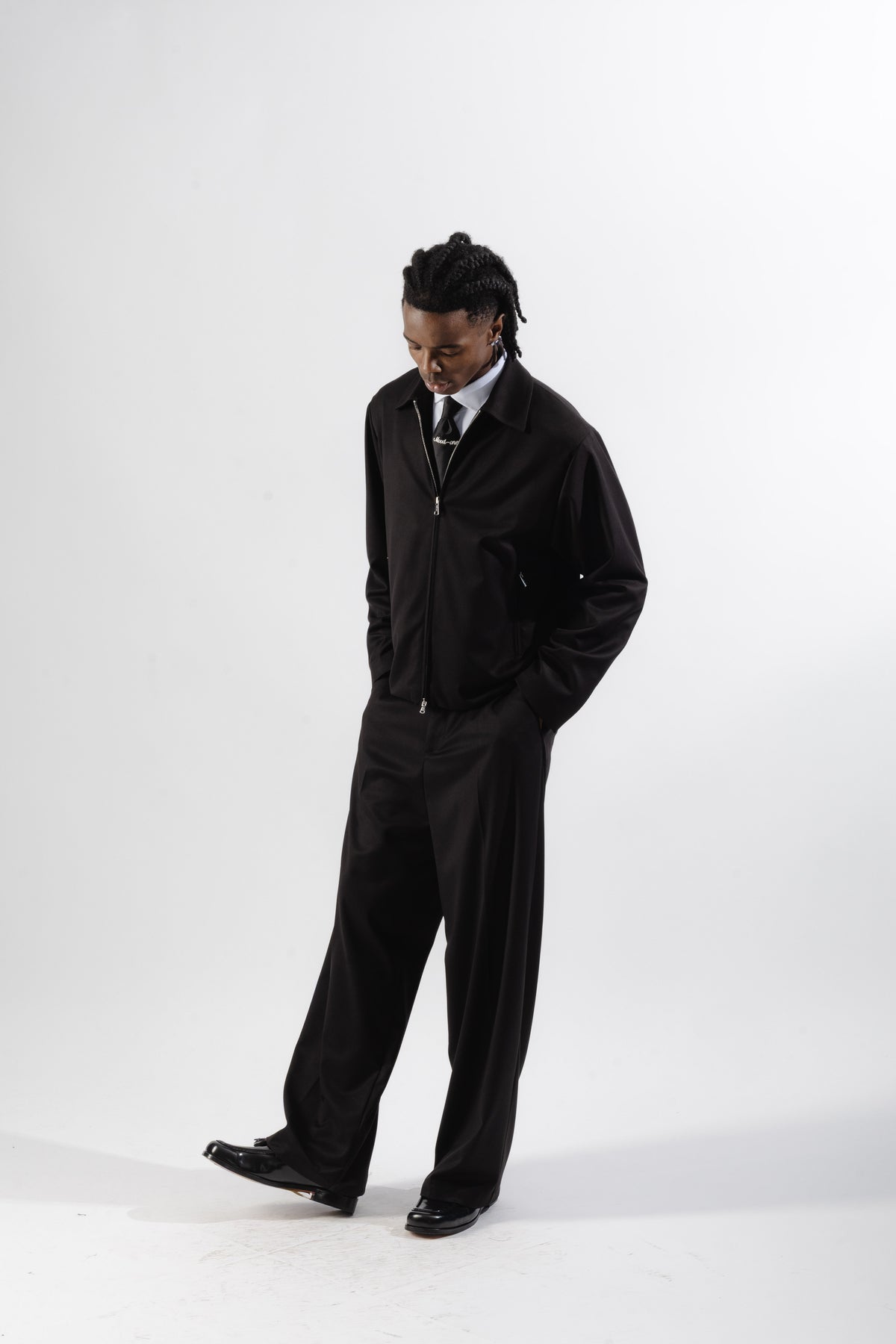 Black Tailored Zip Jacket