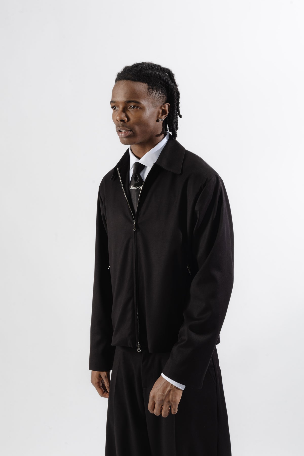 Black Tailored Zip Jacket