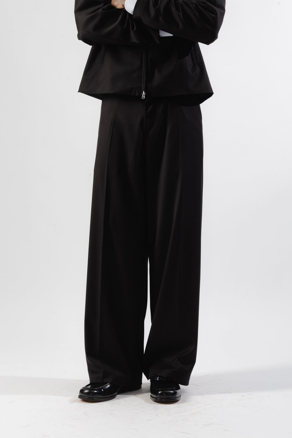 Black Baggy Tailored Trousers