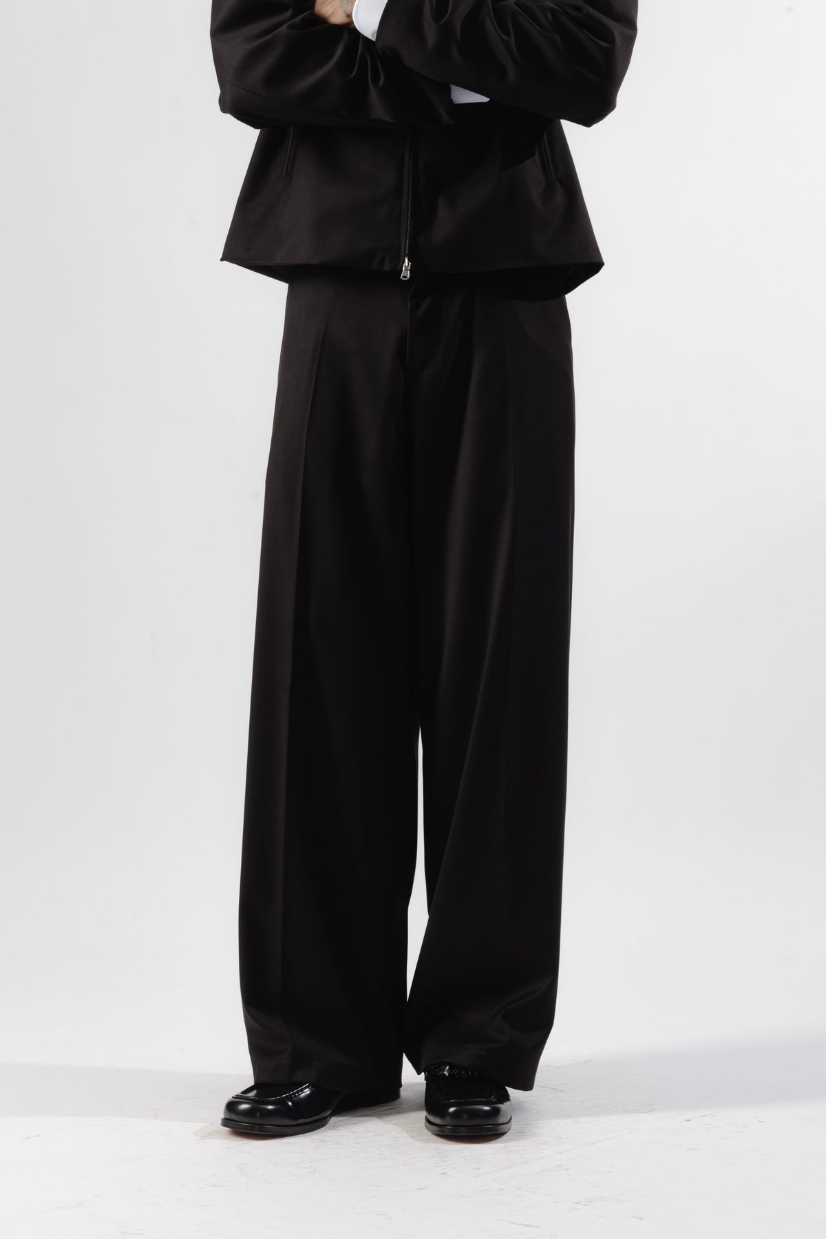 Black Baggy Tailored Trousers