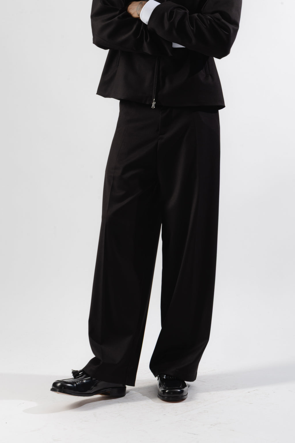 Black Baggy Tailored Trousers