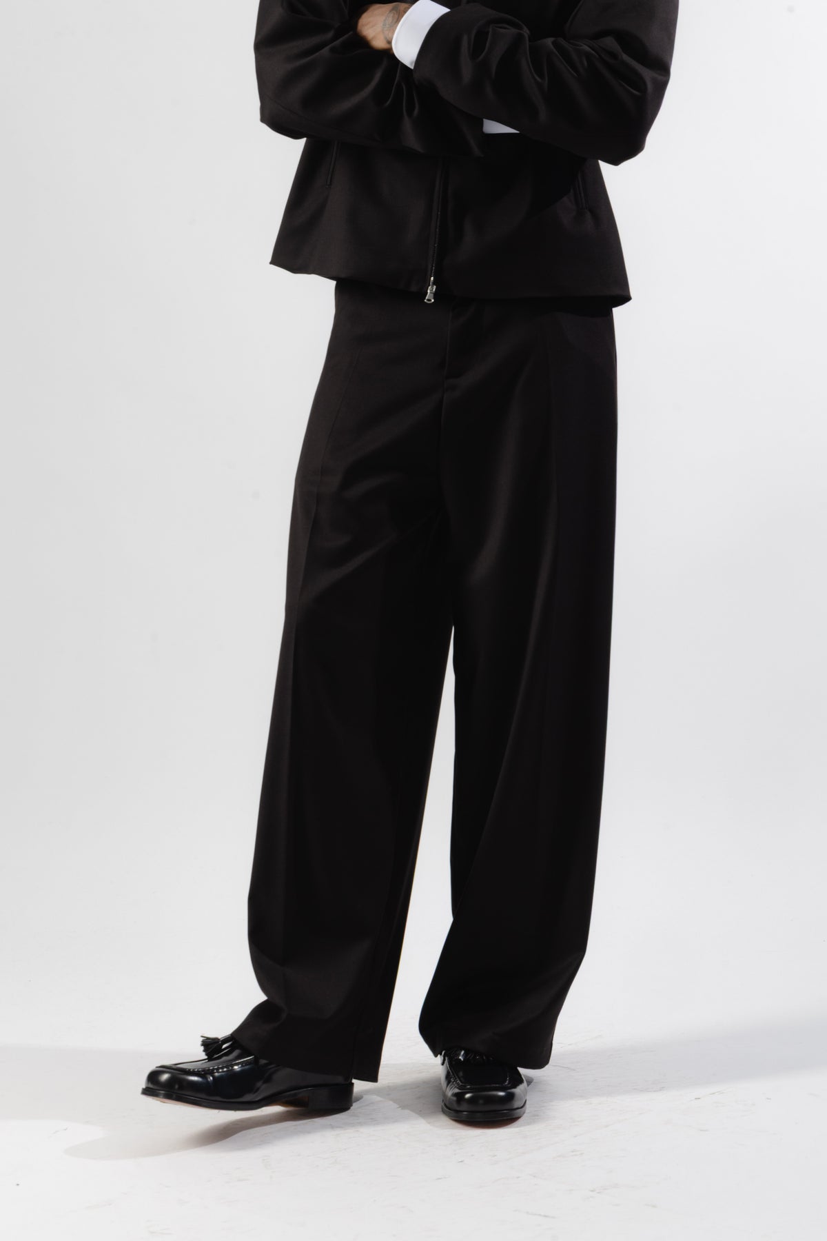 Black Baggy Tailored Trousers