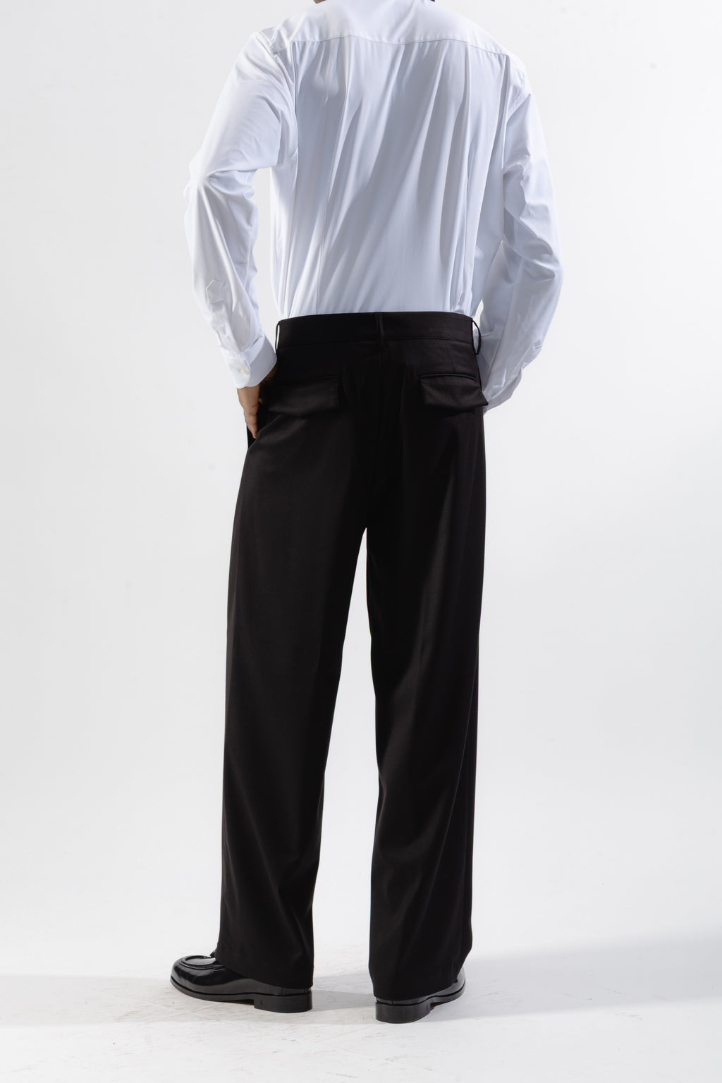 Black Loose-Fit Tailored Trousers