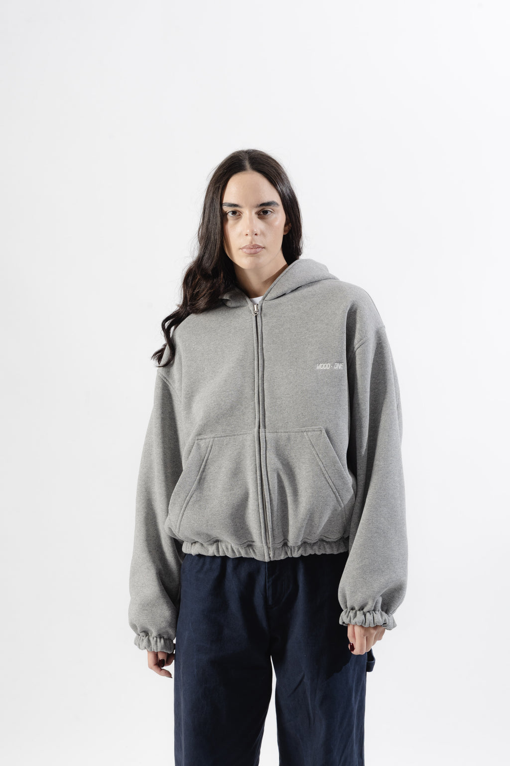 Grey / Grey Tartan Reversible Zip Hoodie
