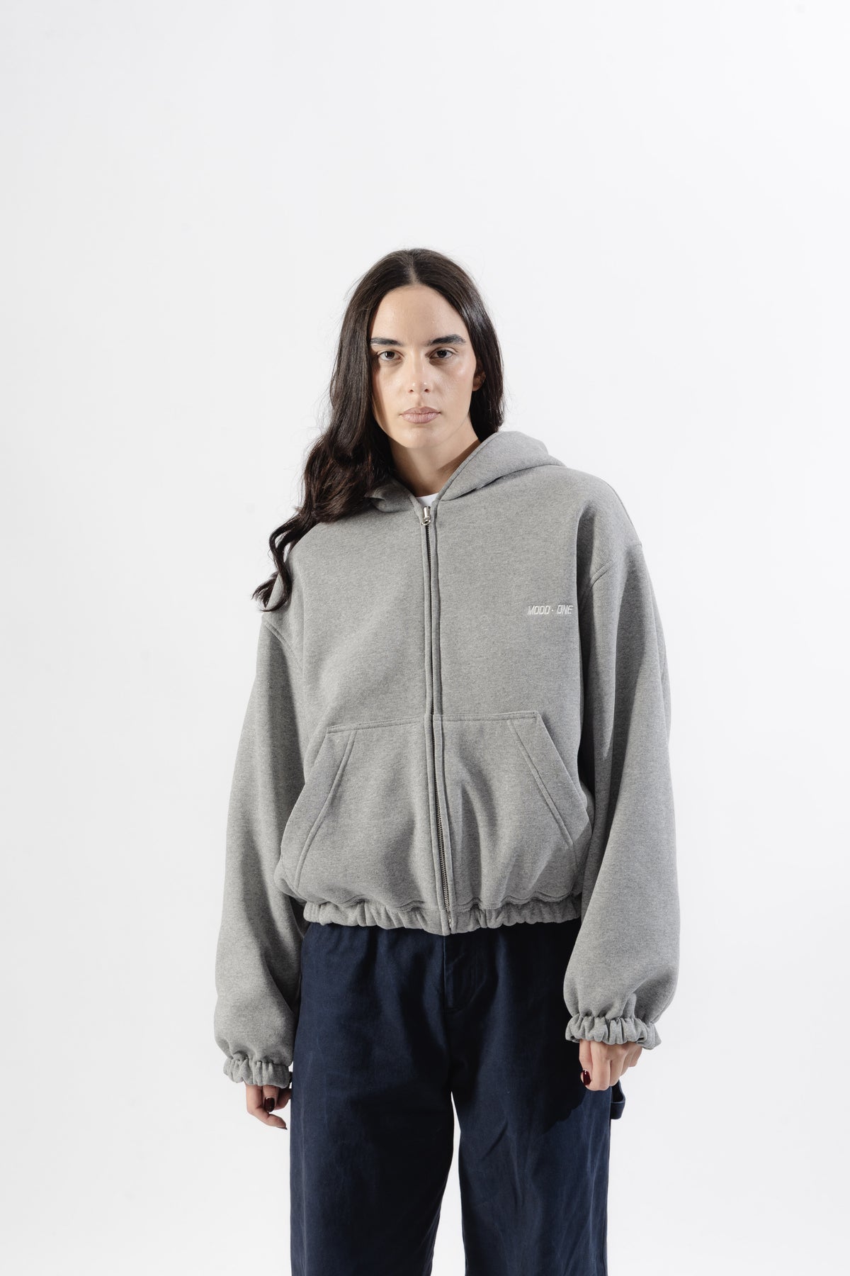 Grey / Grey Tartan Reversible Zip Hoodie