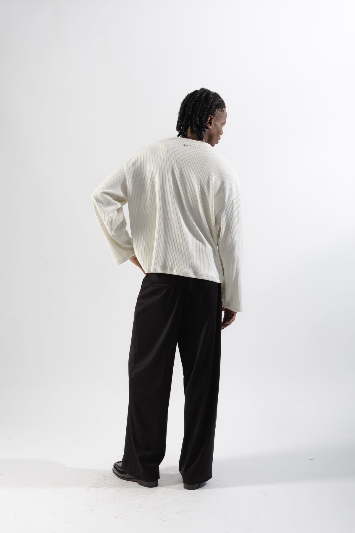 White Ribbed Longsleeve