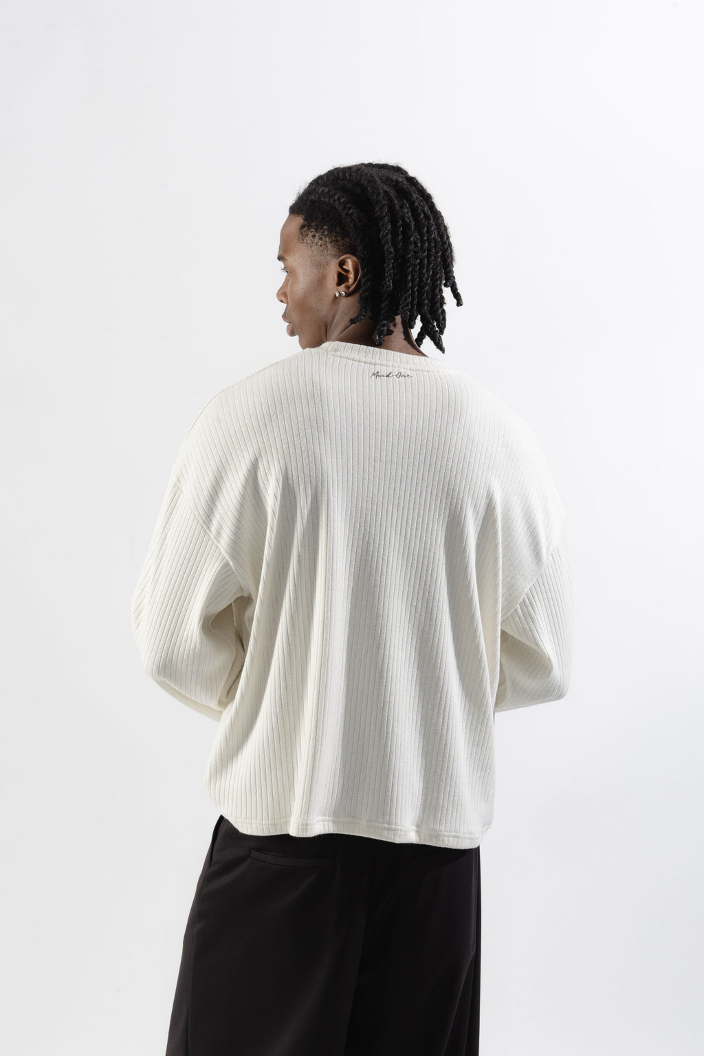 White Ribbed Longsleeve