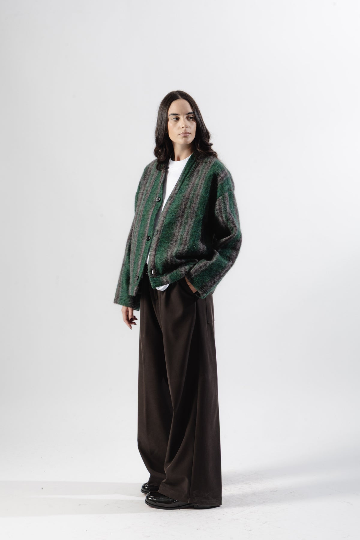 Forest Green Mohair Cardigan