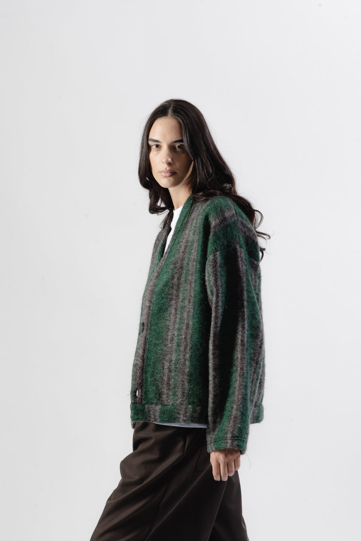 Forest Green Mohair Cardigan