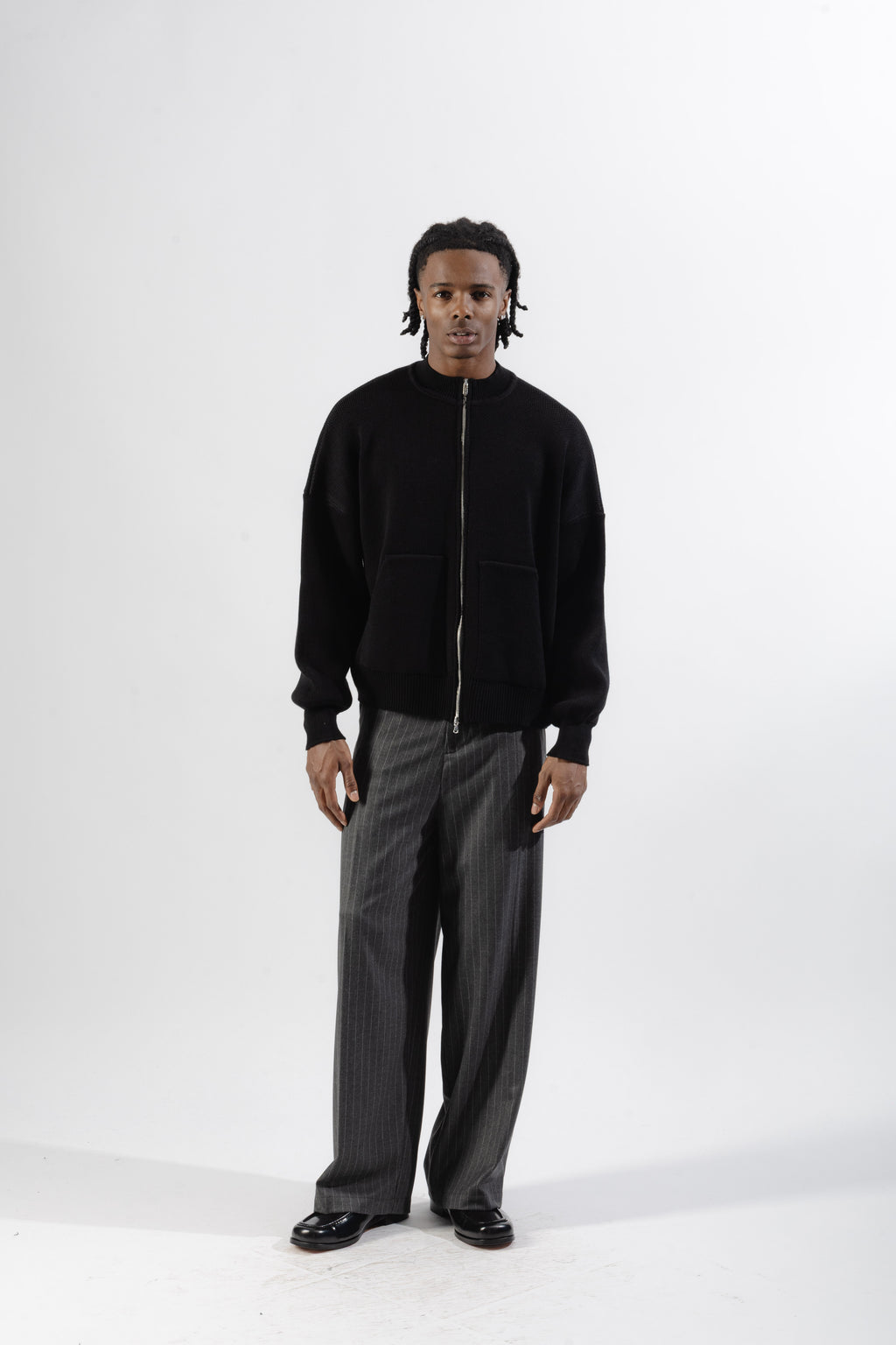 Black oversized Knit Bomber