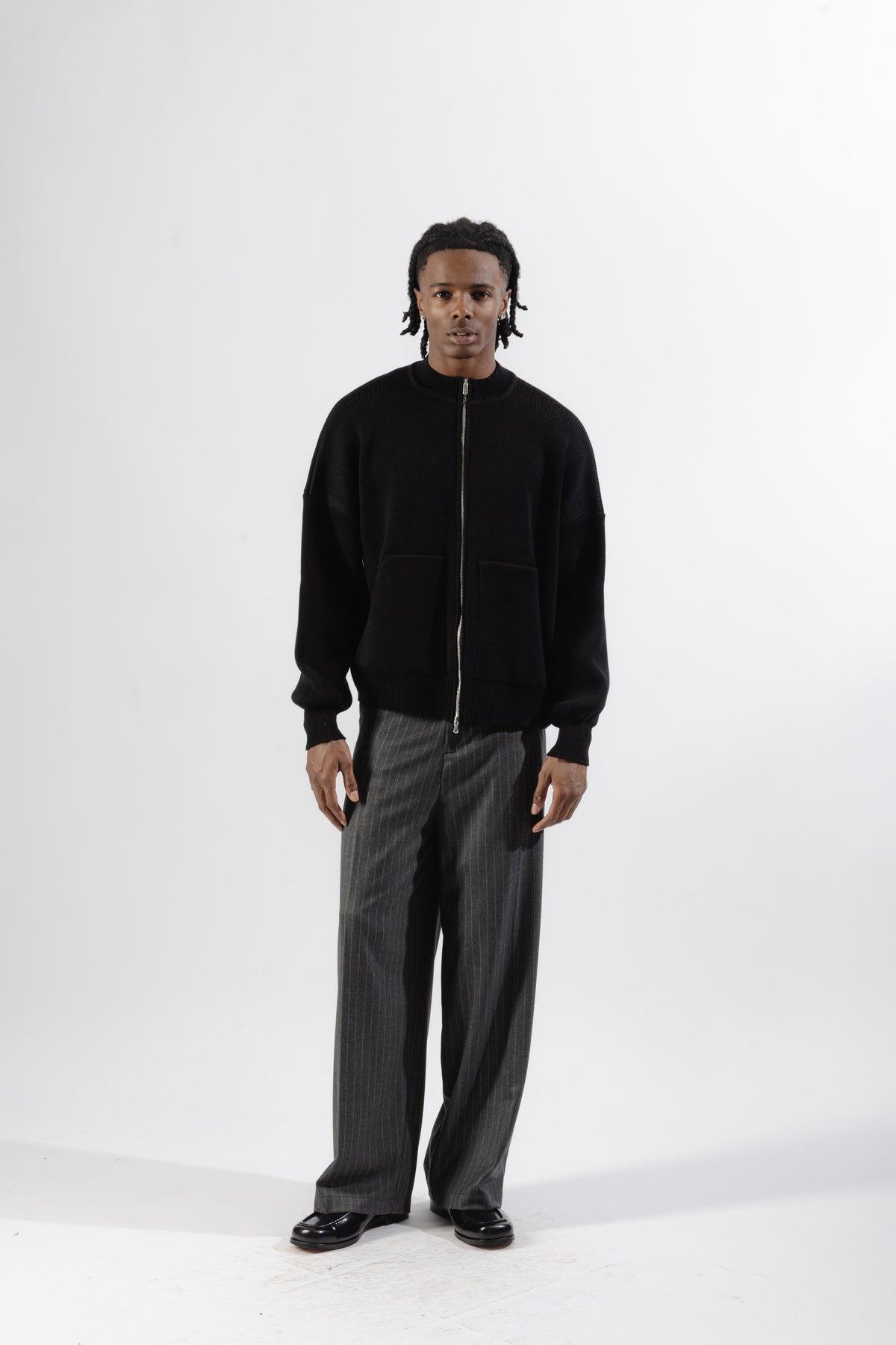 Black oversized Knit Bomber