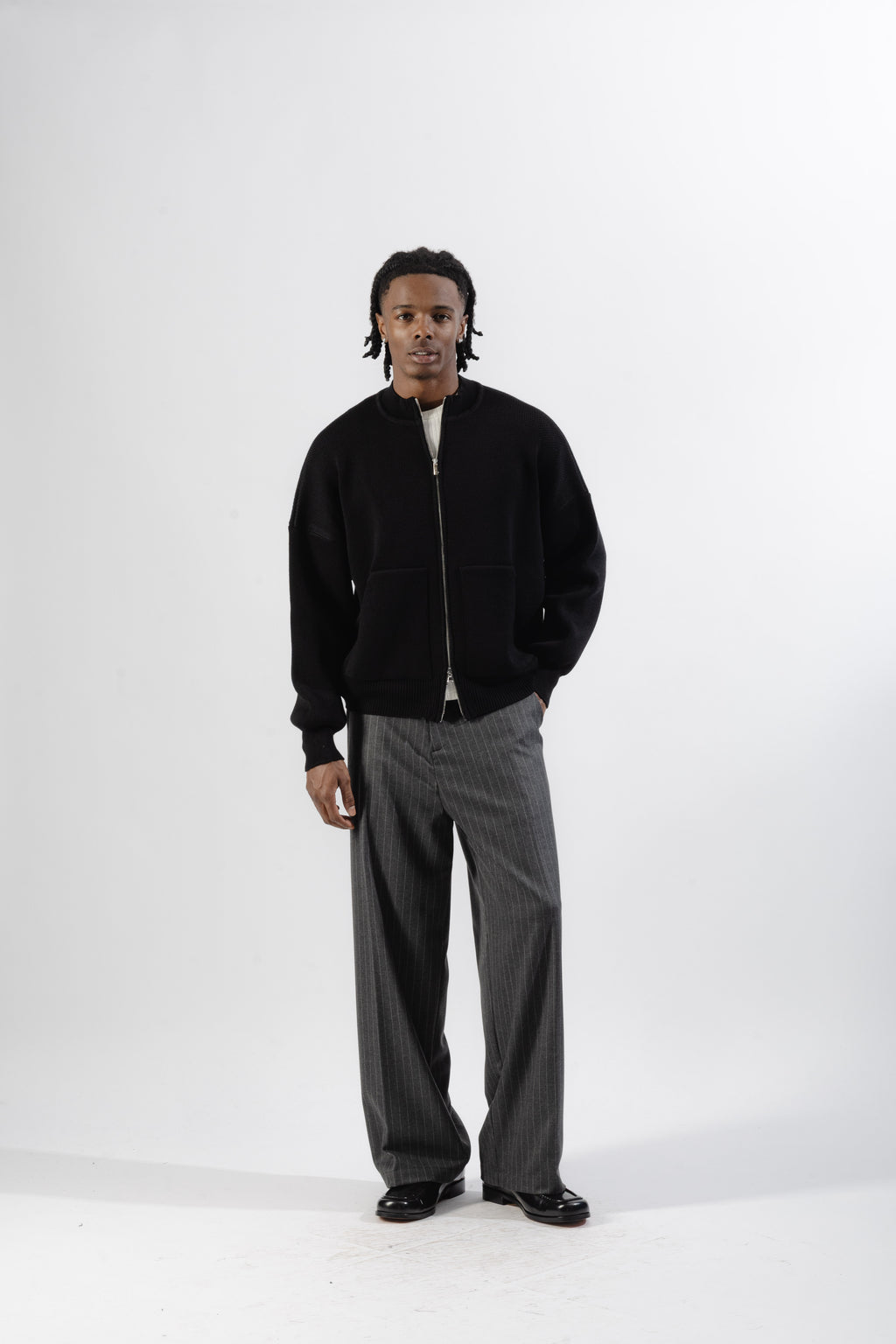 Black oversized Knit Bomber
