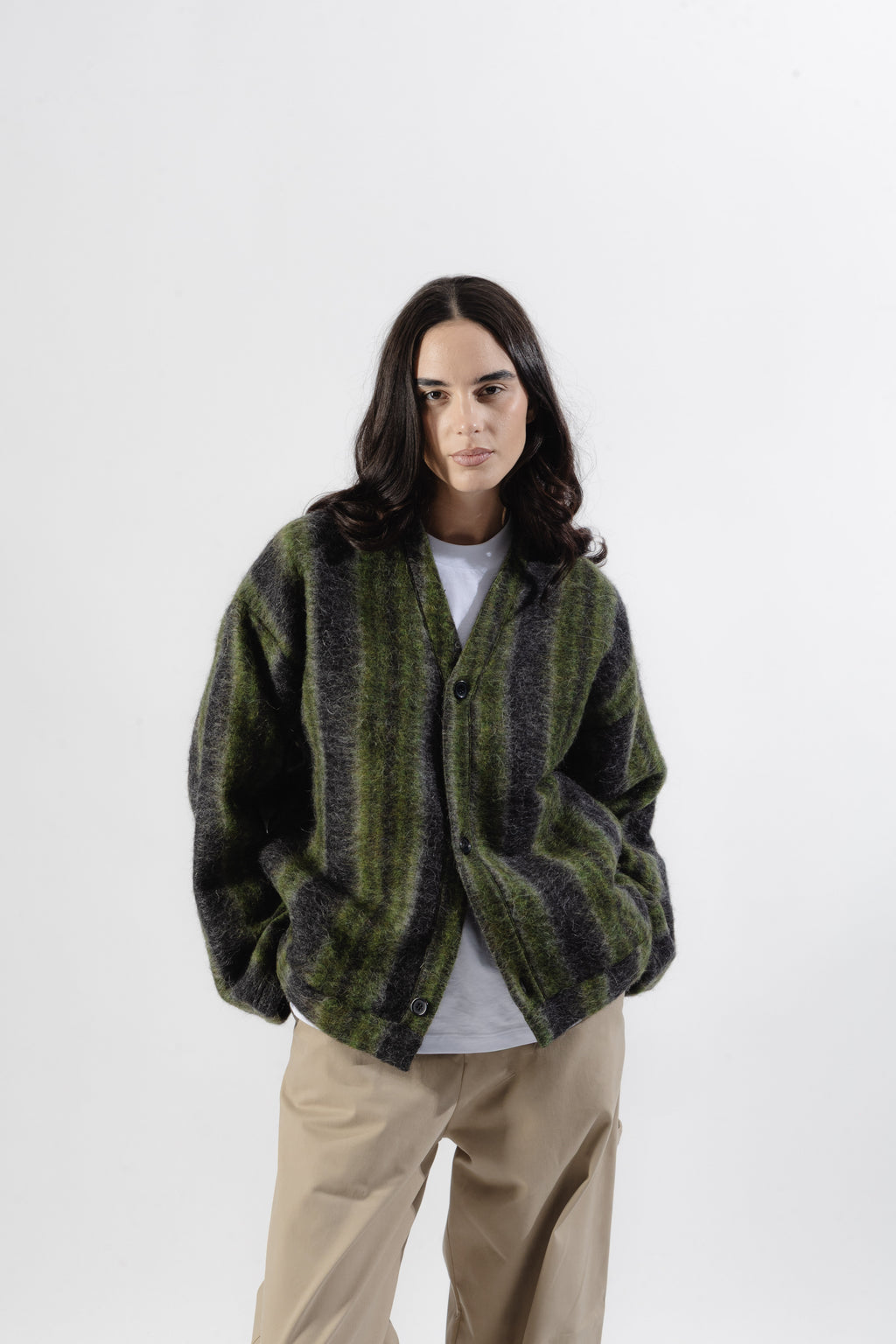 Green Lime Mohair Cardigan
