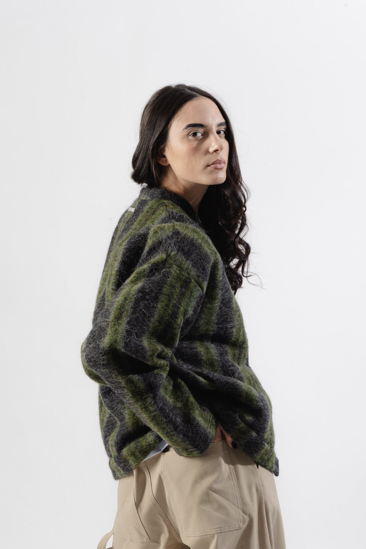 Green Lime Mohair Cardigan