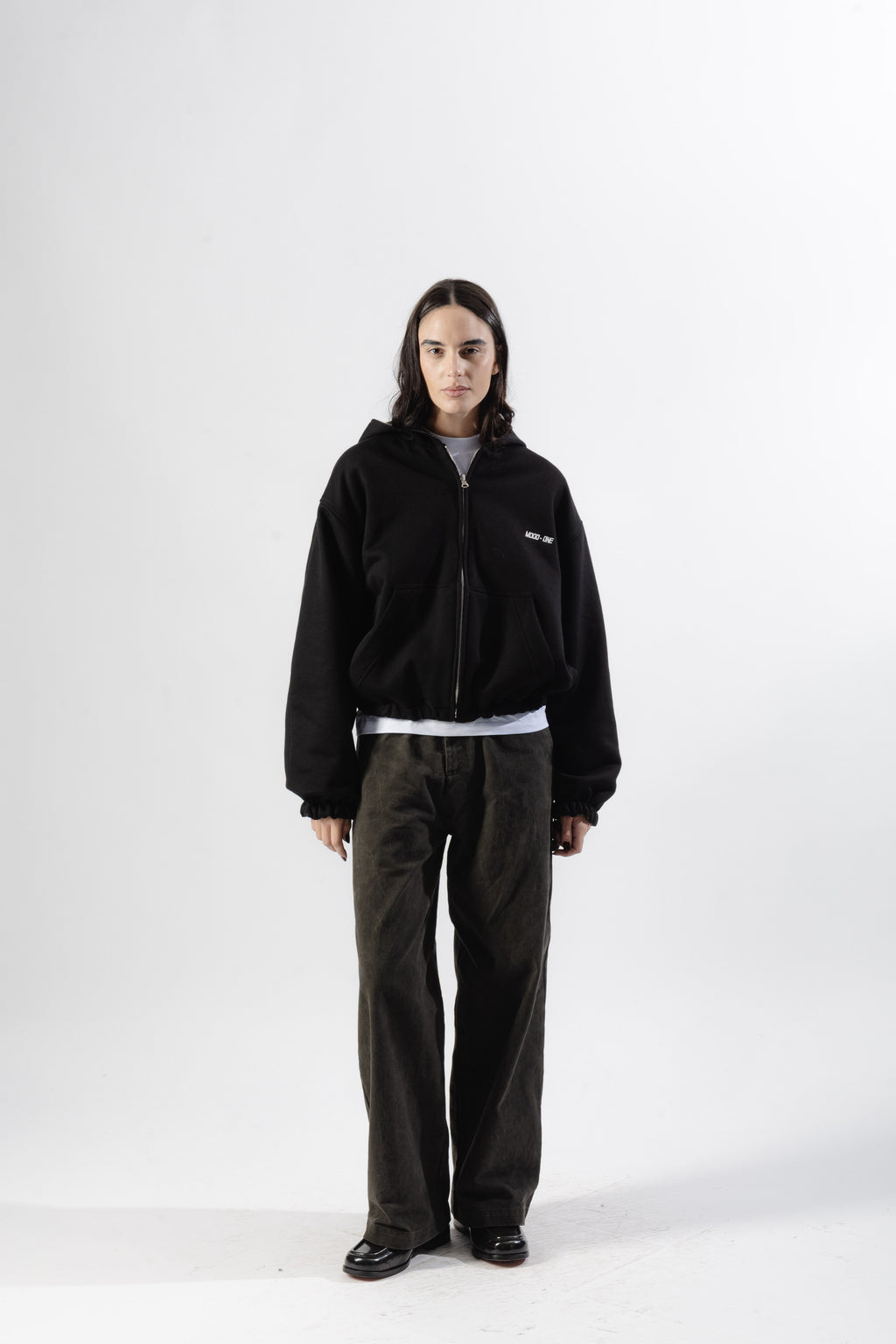Black / Grey Tartan Reversible Zip Hoodie
