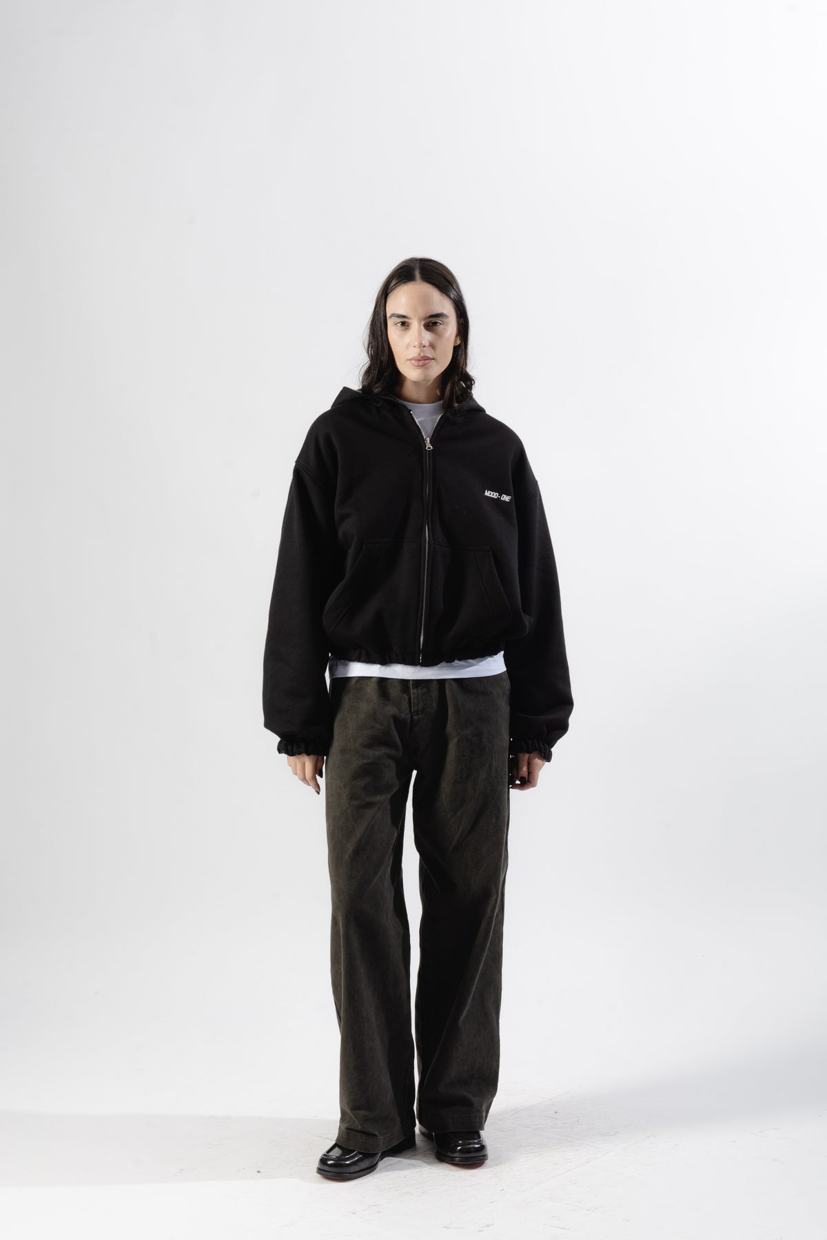 Black / Grey Tartan Reversible Zip Hoodie