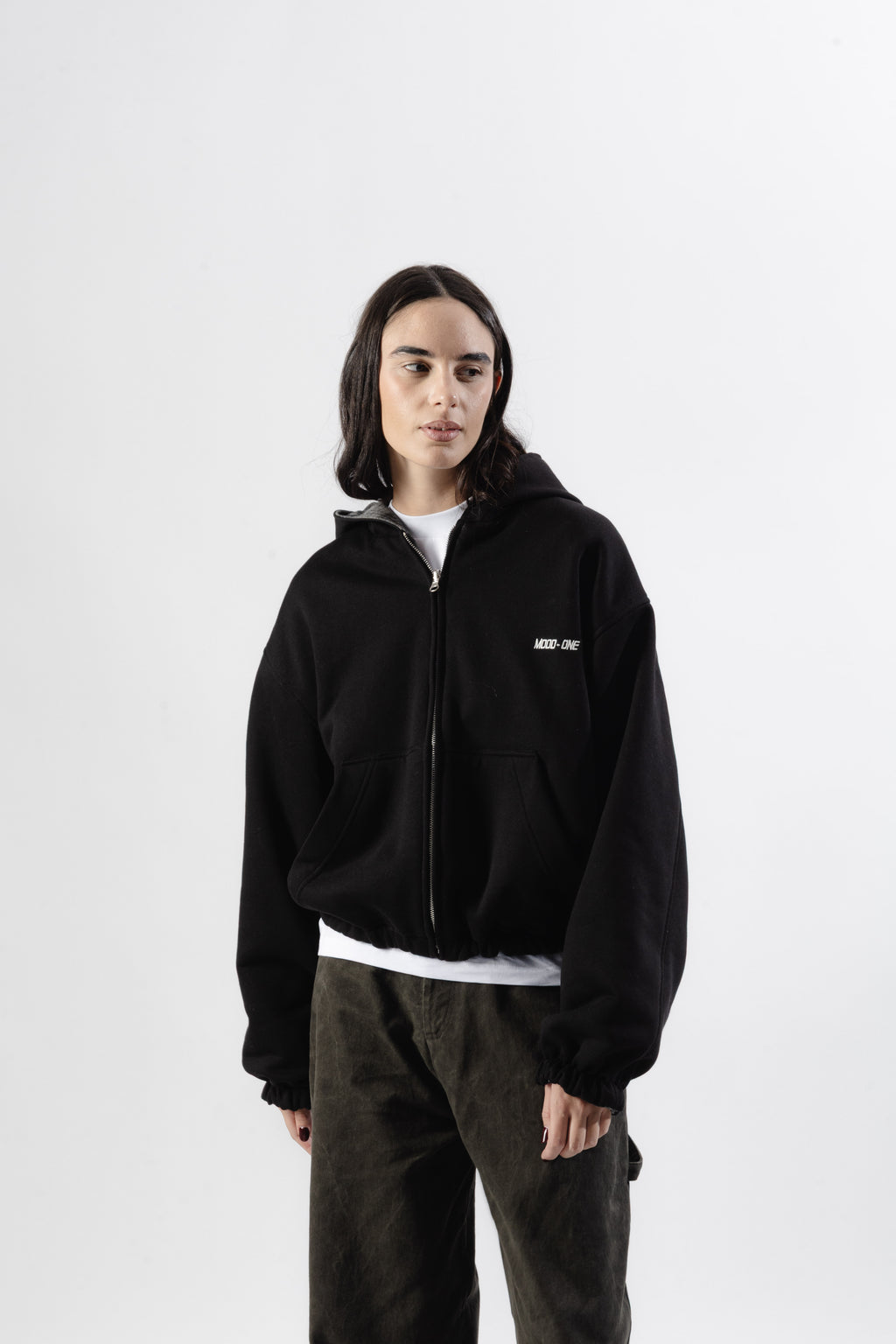 Black / Grey Tartan Reversible Zip Hoodie