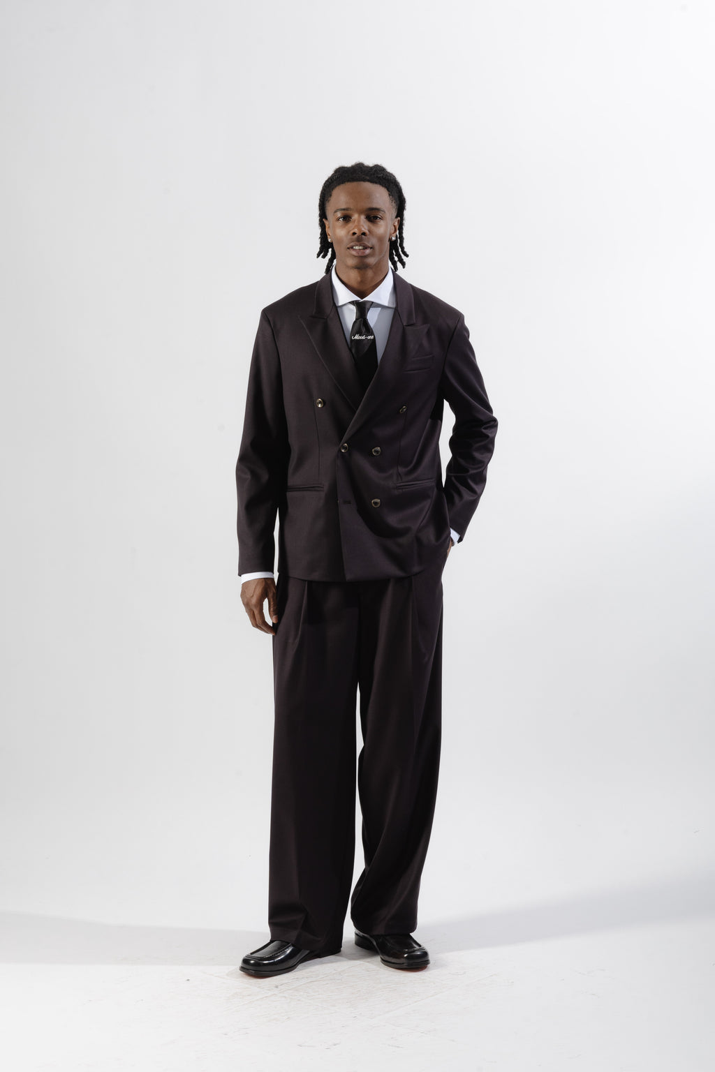 Brown Loose-Fit Tailored Trousers