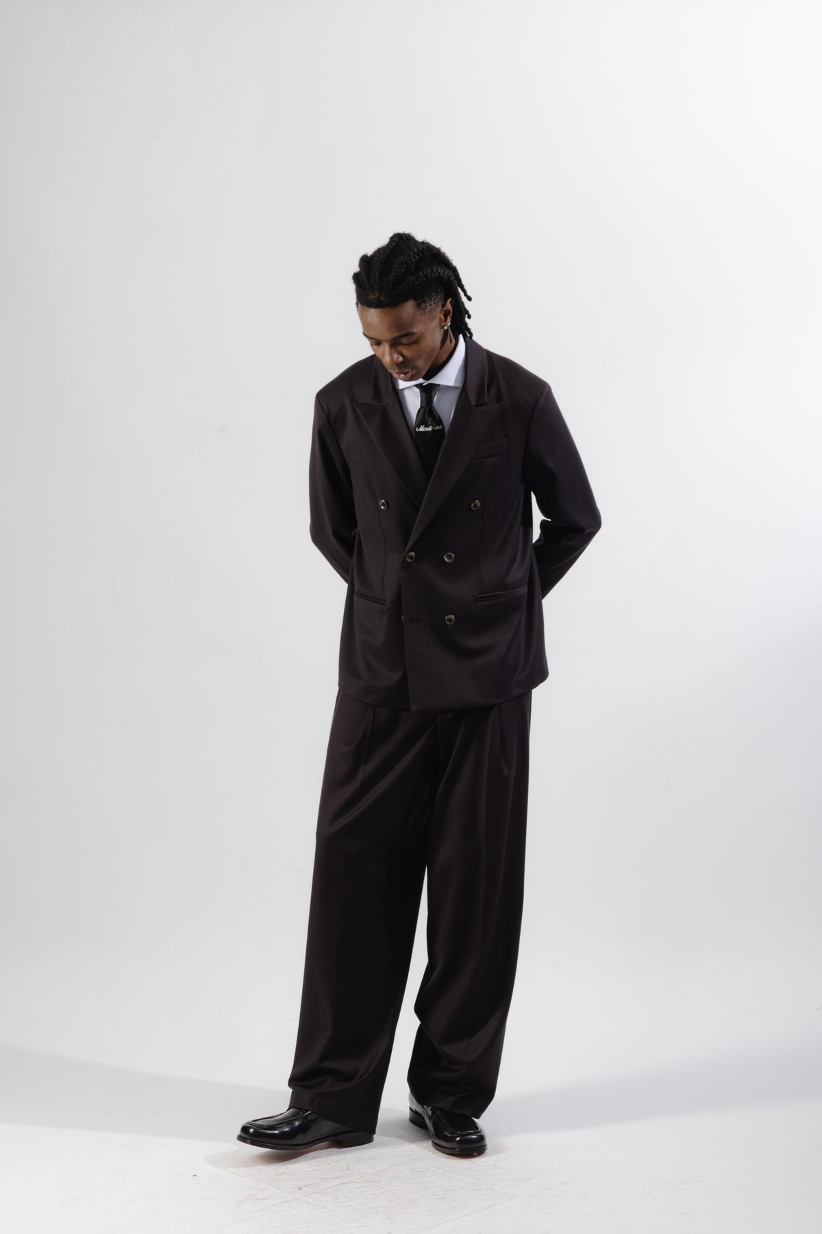 Brown Loose-Fit Tailored Trousers