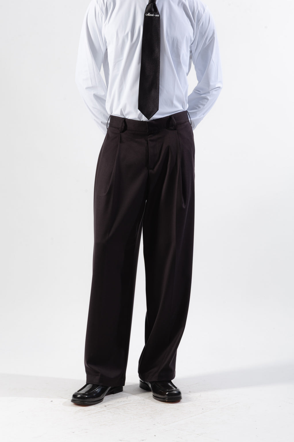 Brown Loose-Fit Tailored Trousers