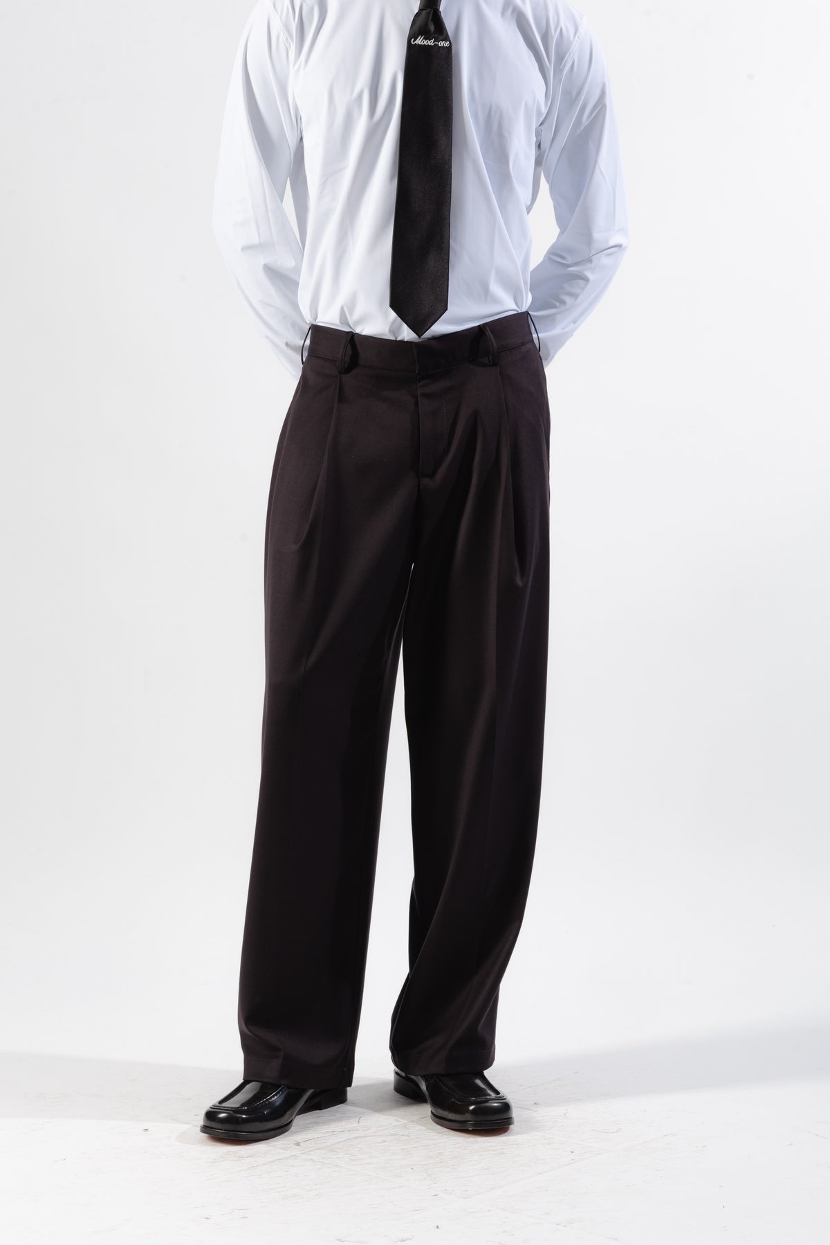 Brown Loose-Fit Tailored Trousers