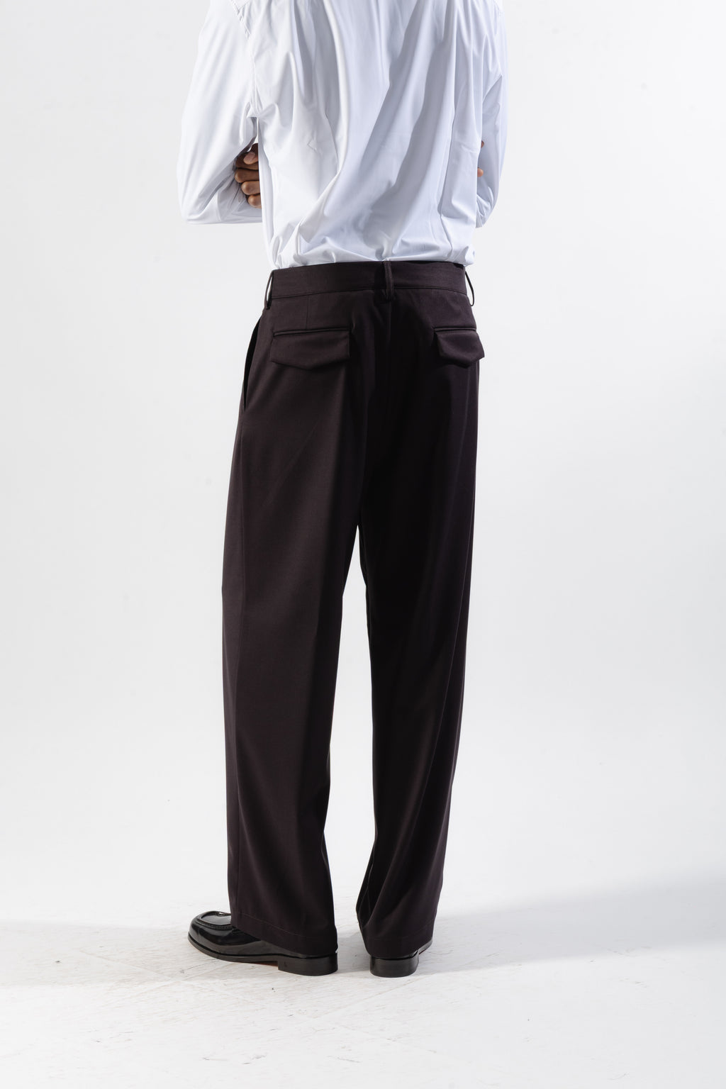Brown Loose-Fit Tailored Trousers