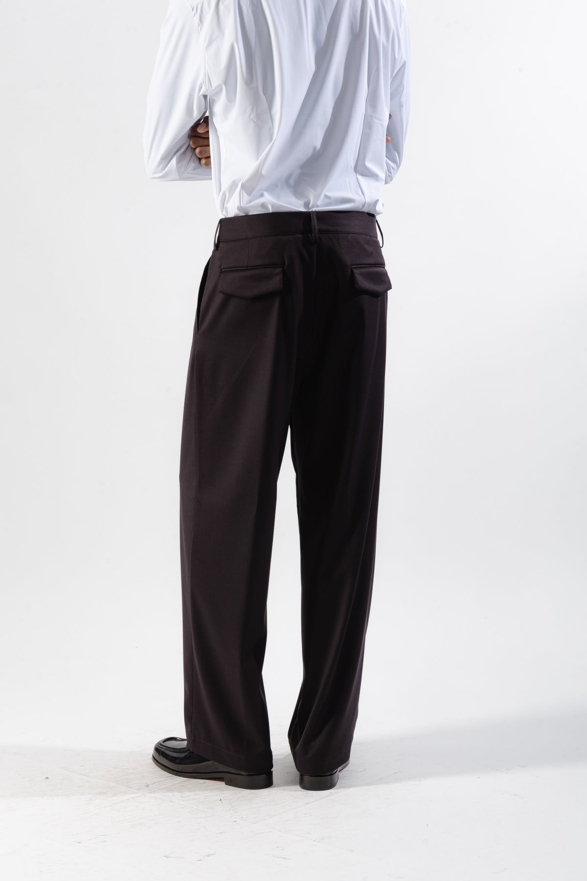 Brown Loose-Fit Tailored Trousers