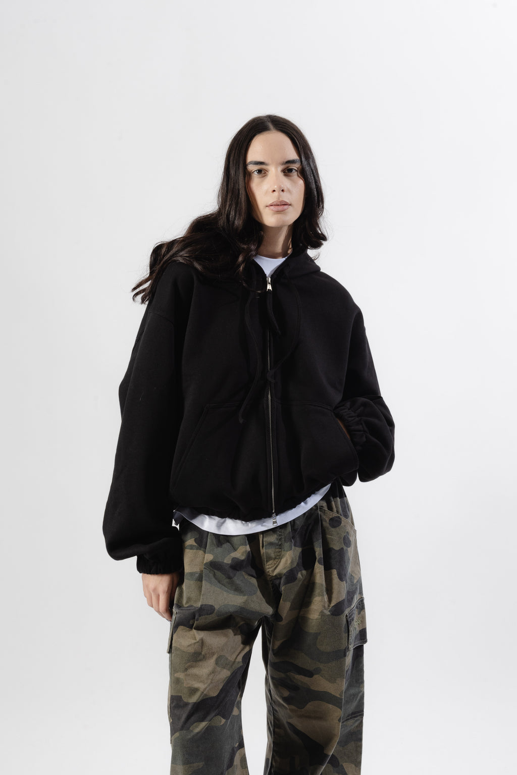 Black Mood-one Zip Hoodie