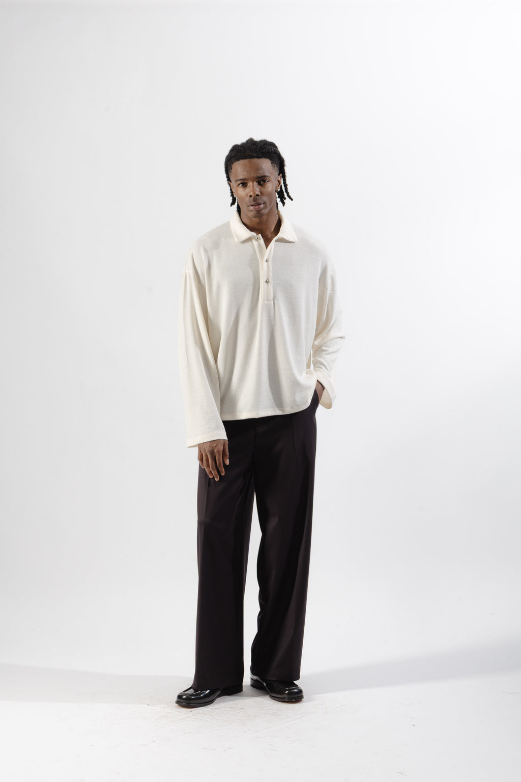 White Soft Polo Longsleeve