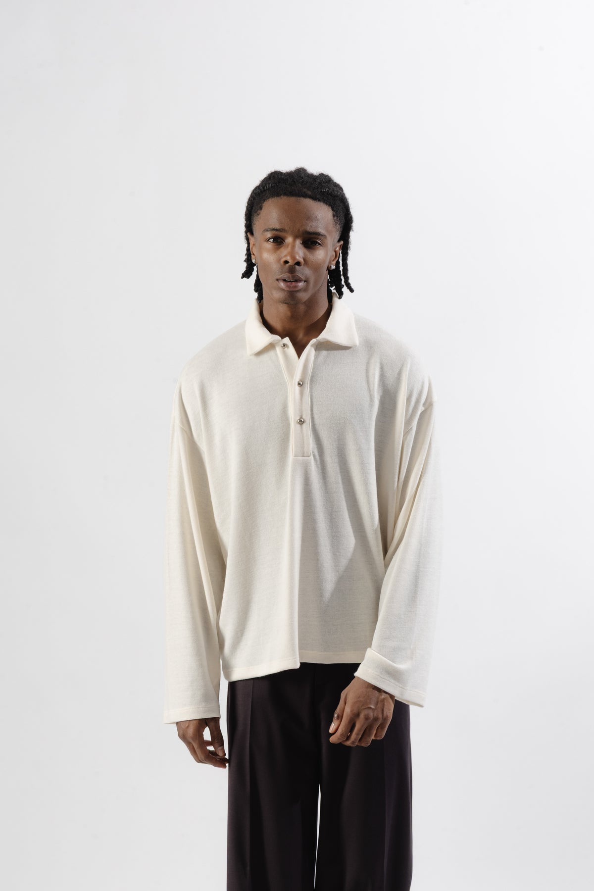 White Soft Polo Longsleeve