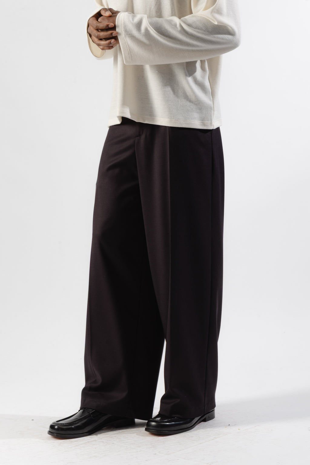 Brown Baggy Tailored Trousers