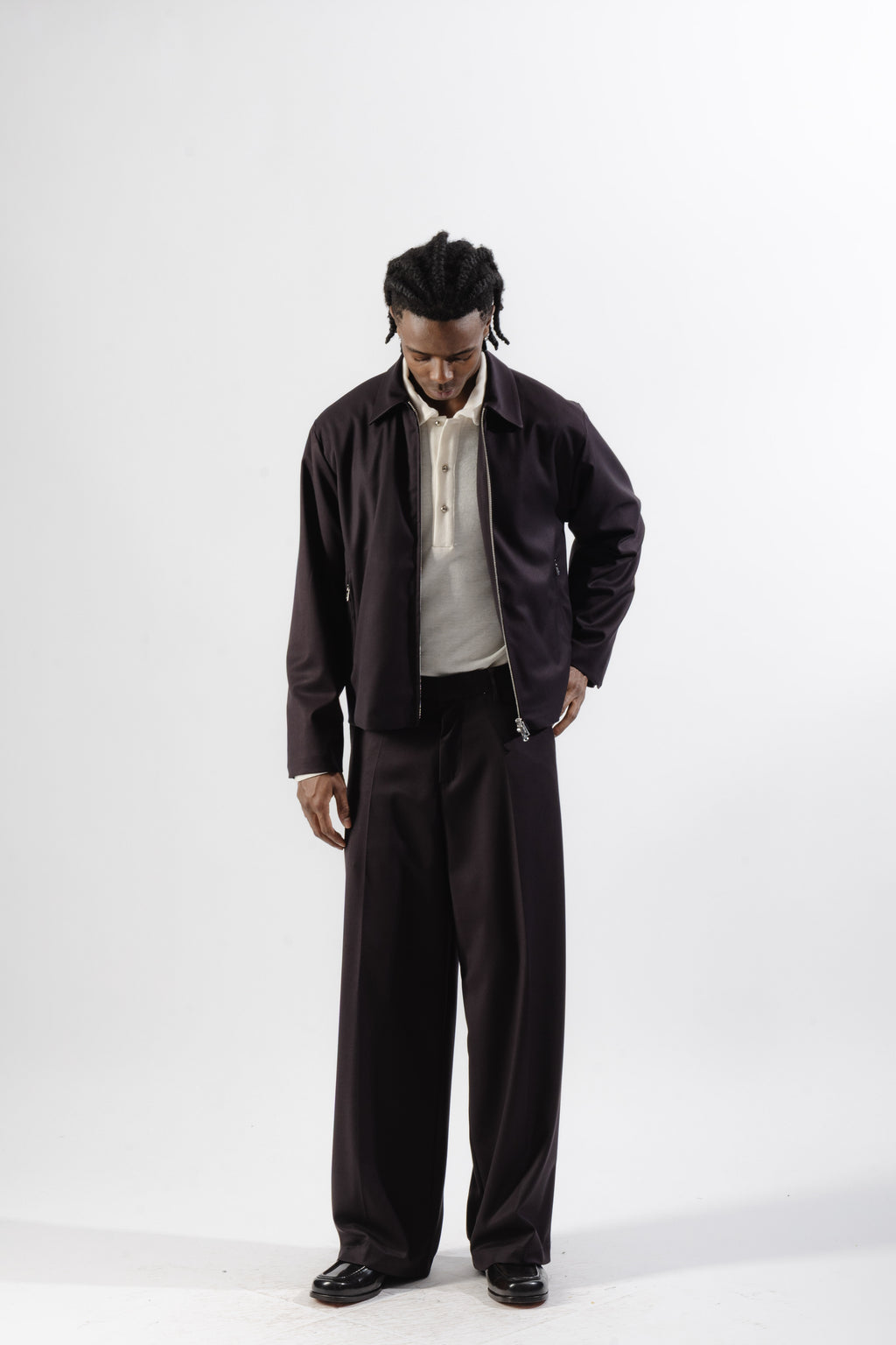 Brown Baggy Tailored Trousers