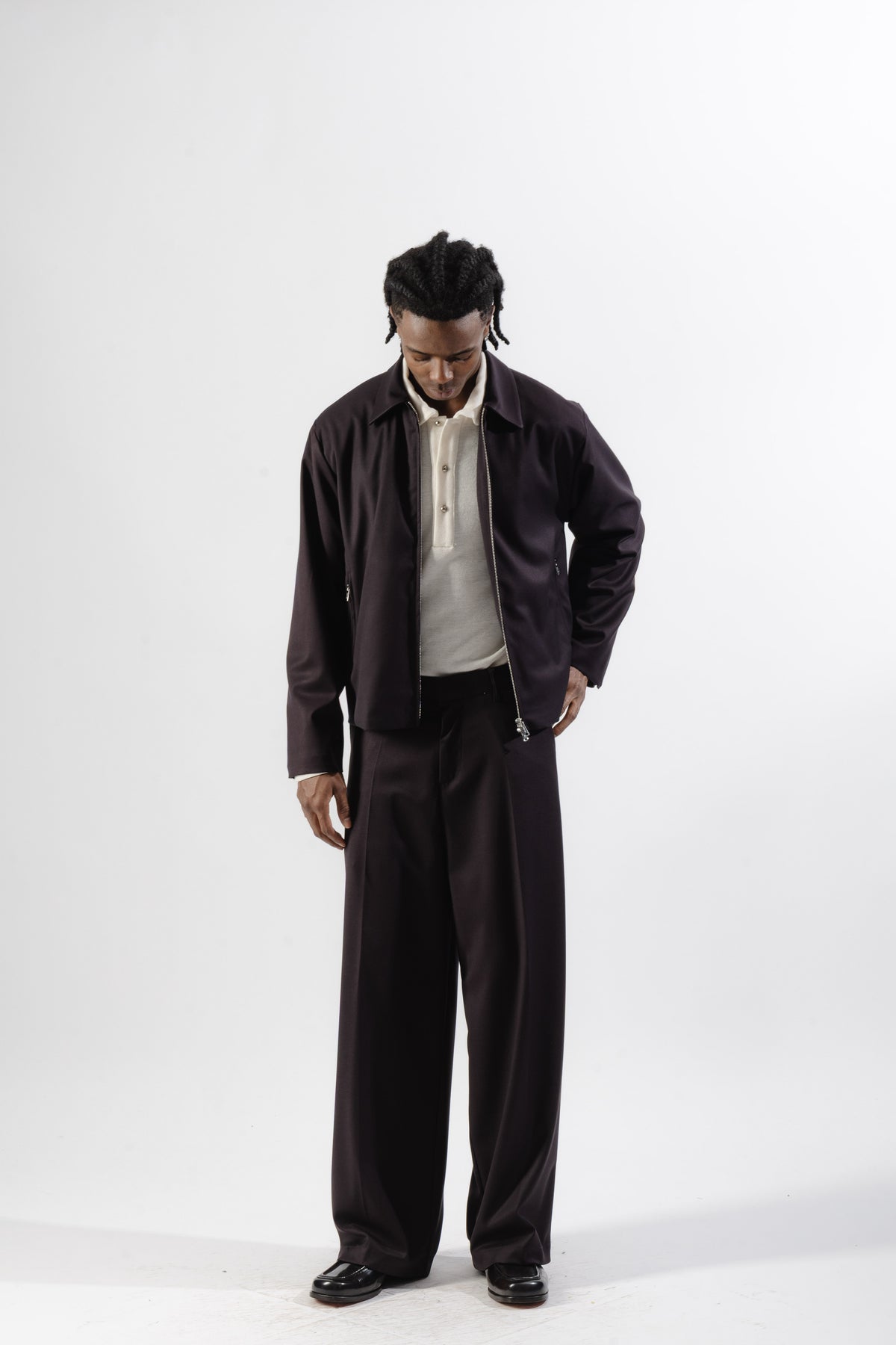 Brown Baggy Tailored Trousers