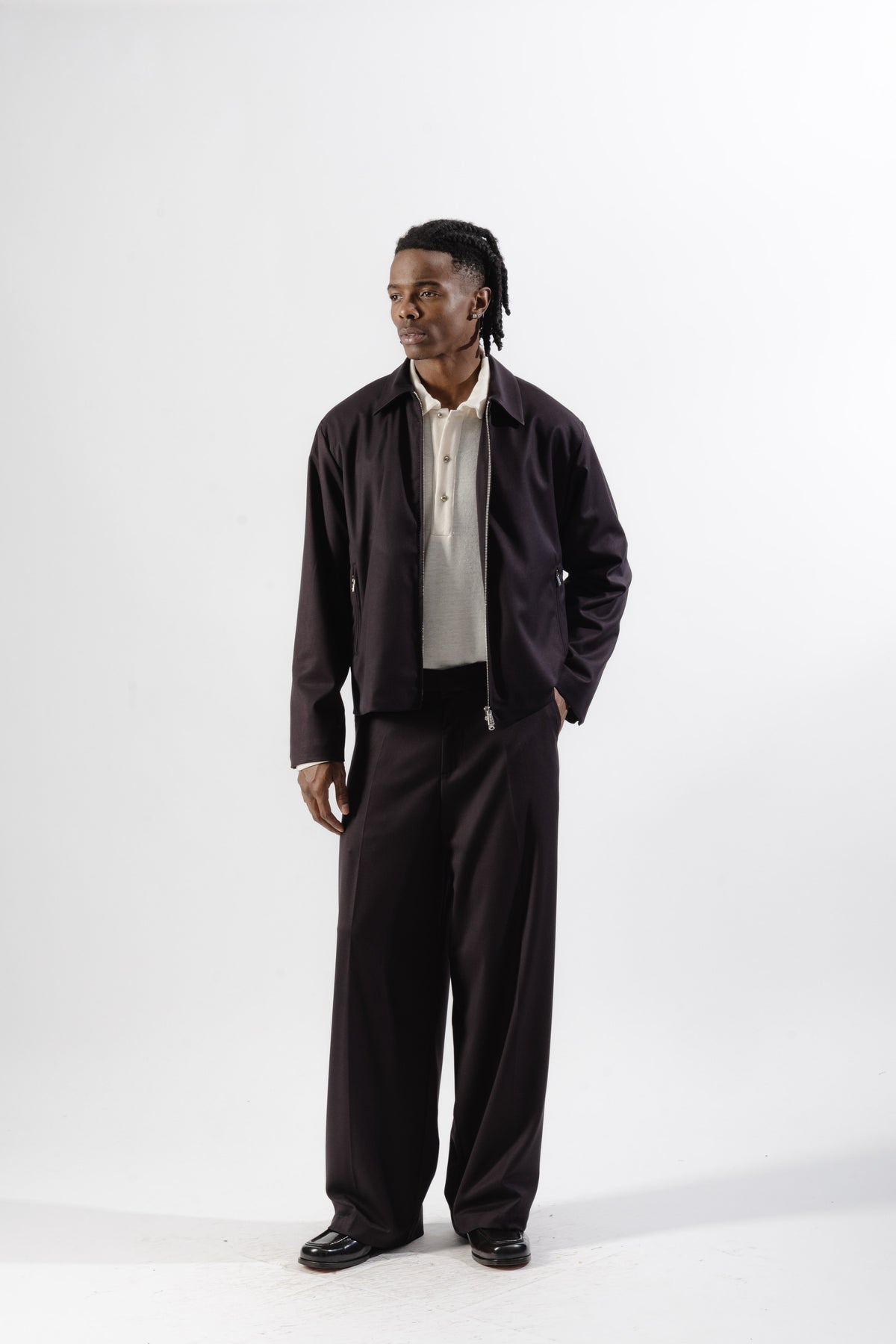 Brown Baggy Tailored Trousers