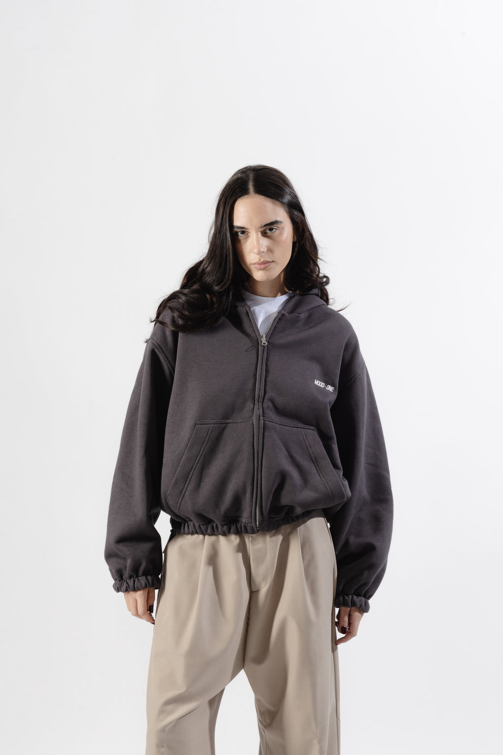 Charcoal / Grey Tartan Reversible Zip Hoodie