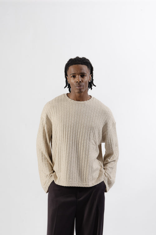 Beige Textured Longsleeve