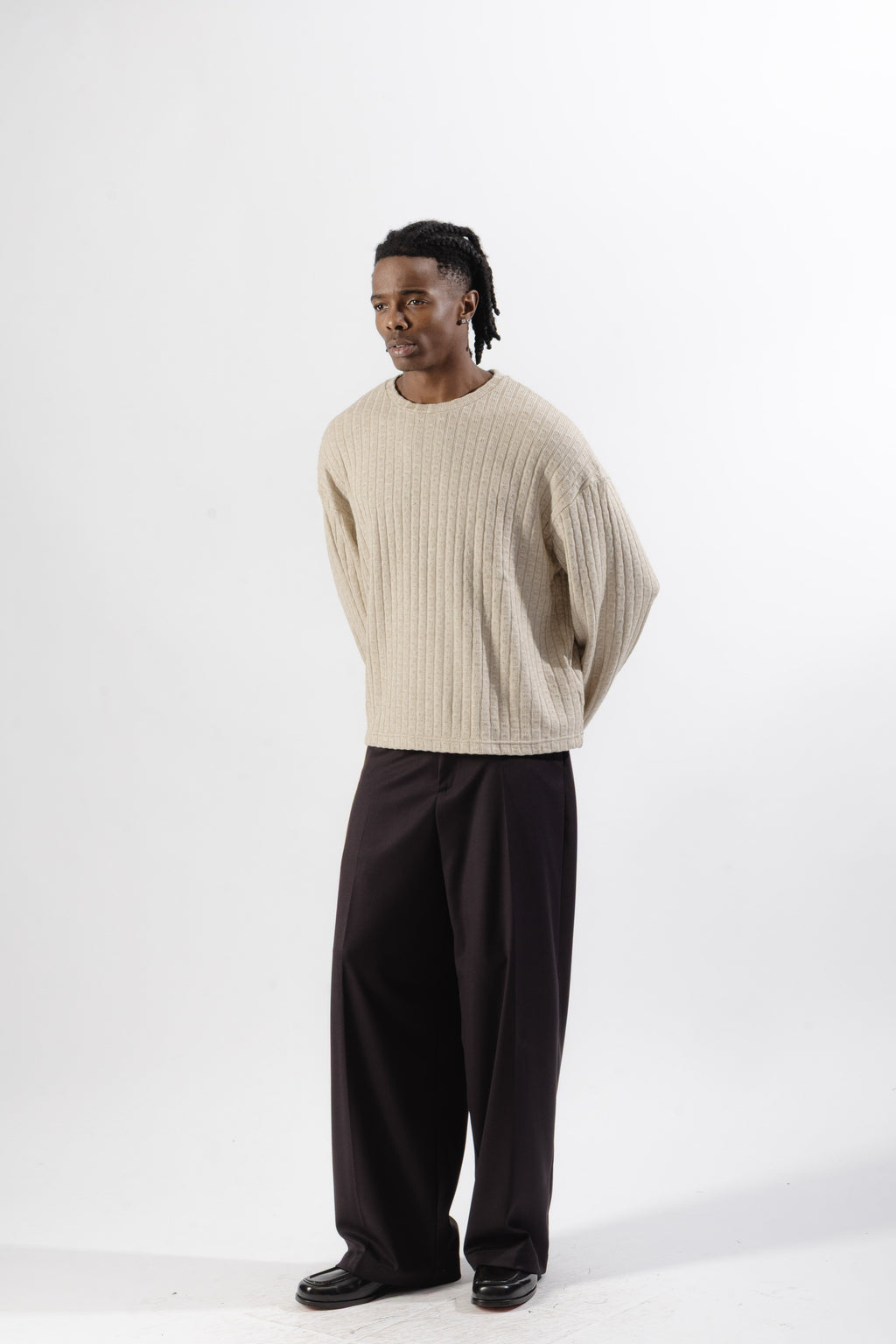 Beige Textured Longsleeve