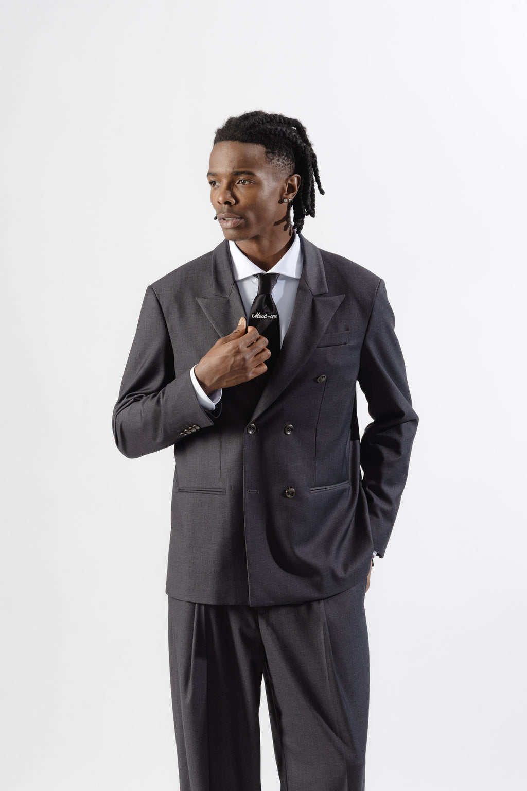 Grey Double-Breasted Blazer