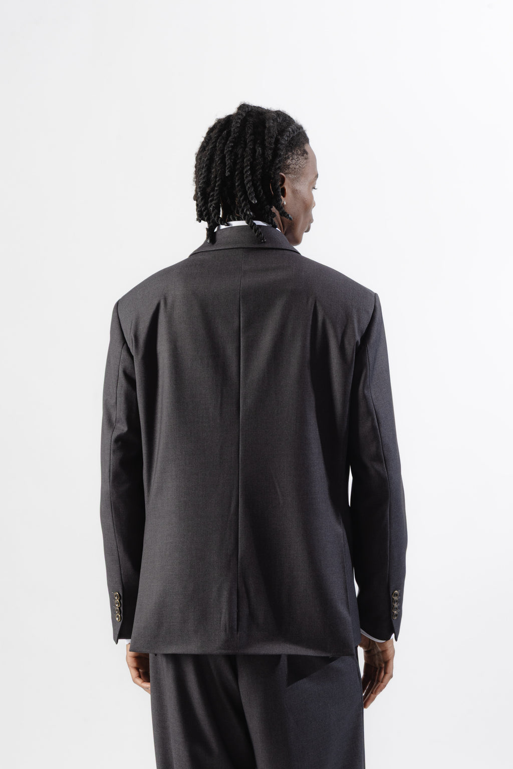 Grey Double-Breasted Blazer