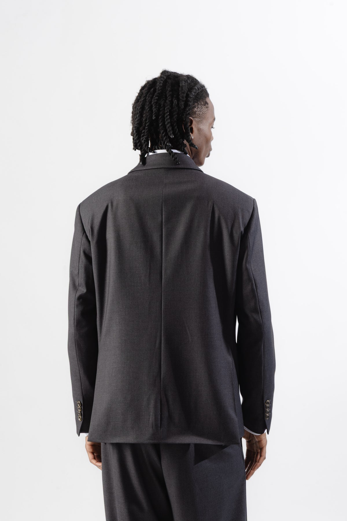 Grey Double-Breasted Blazer
