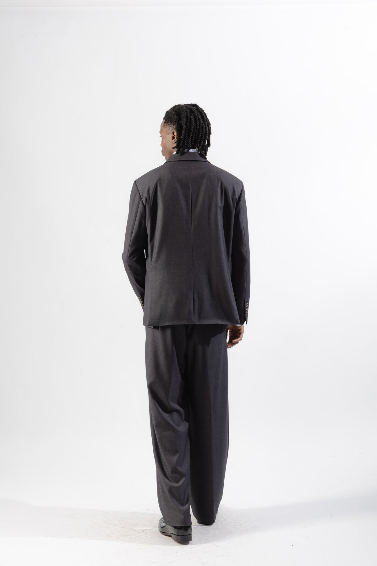 Grey Loose-Fit Tailored Trousers