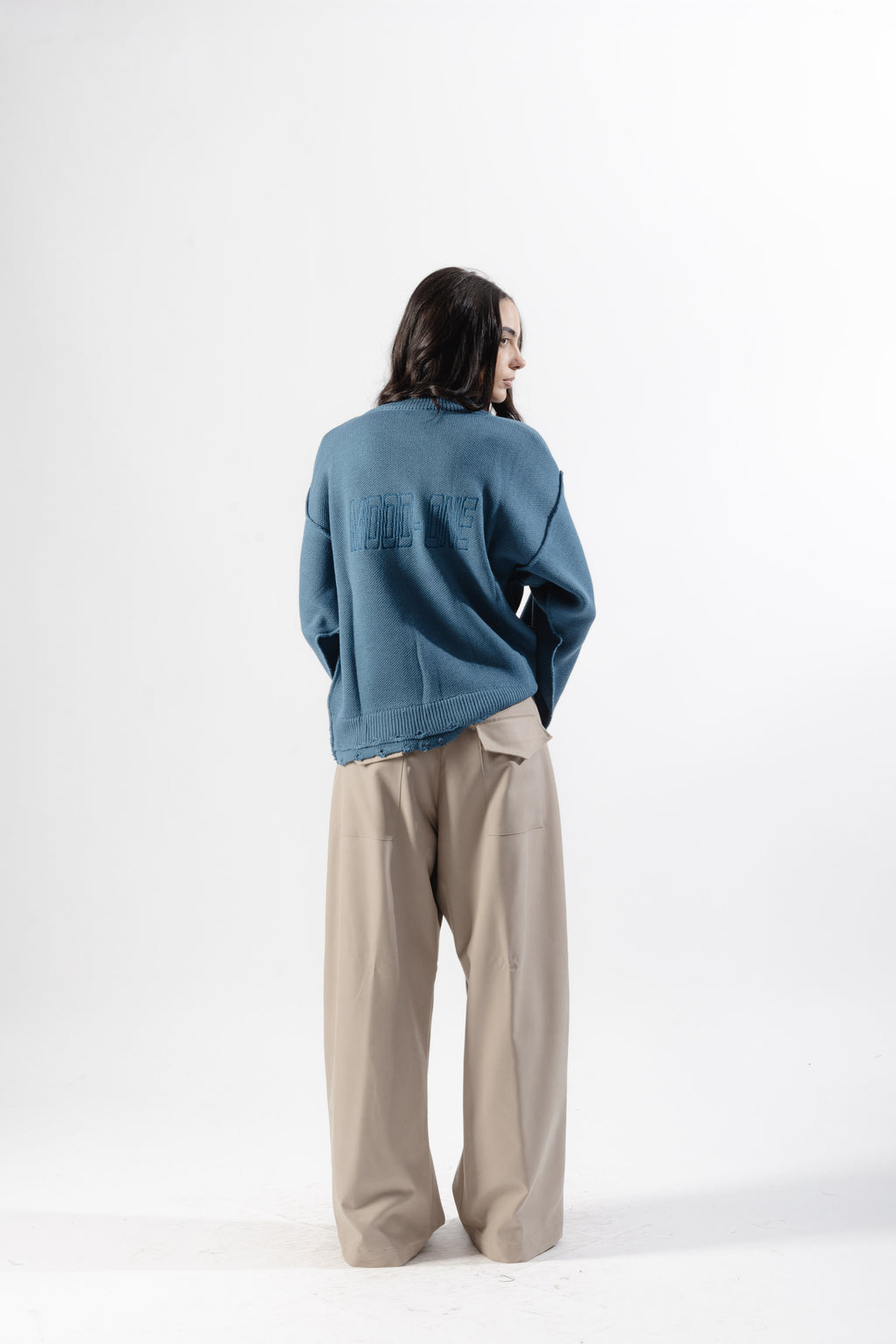 Sky Blue Distressed Knit Sweater