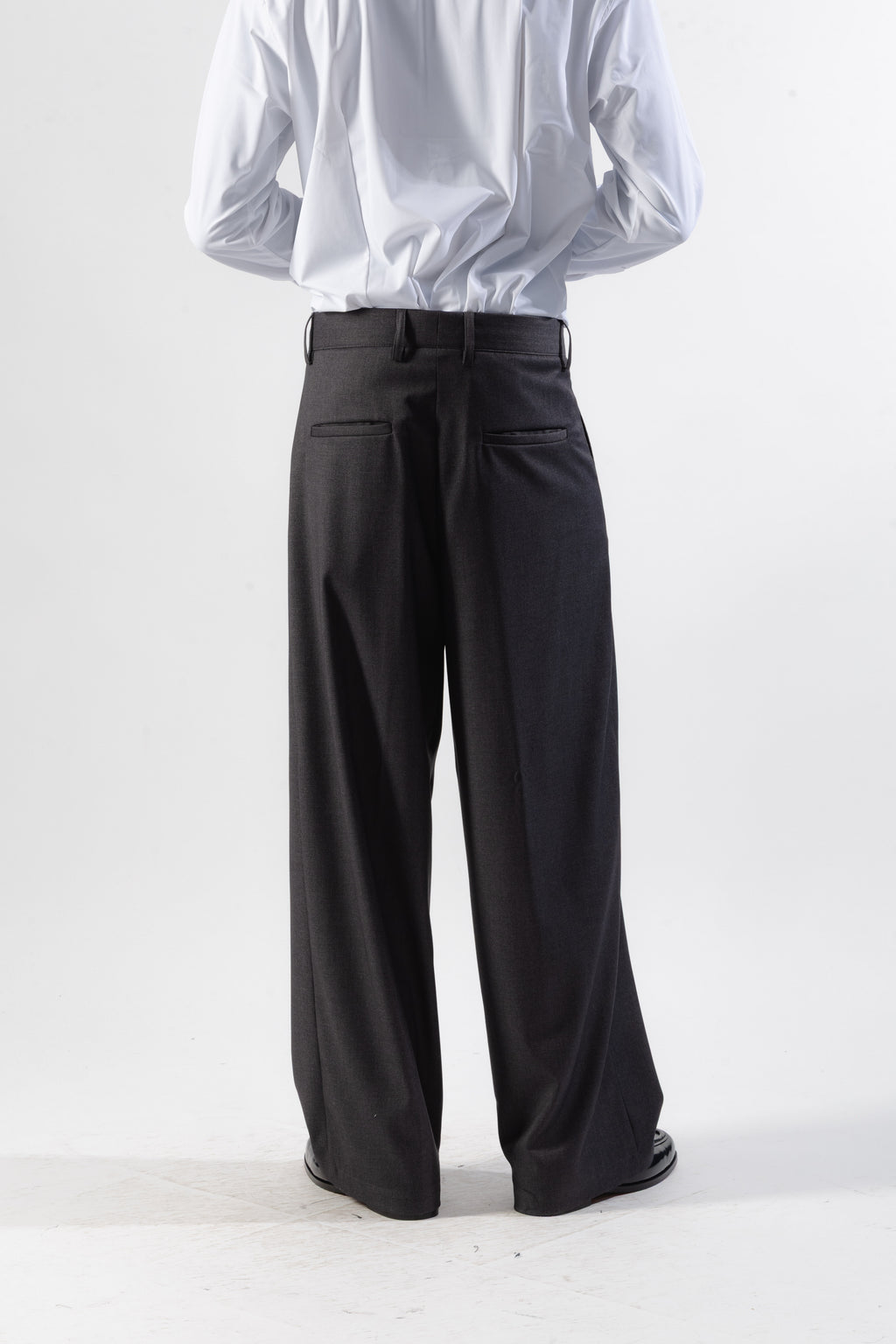 Grey Baggy Tailored Trousers