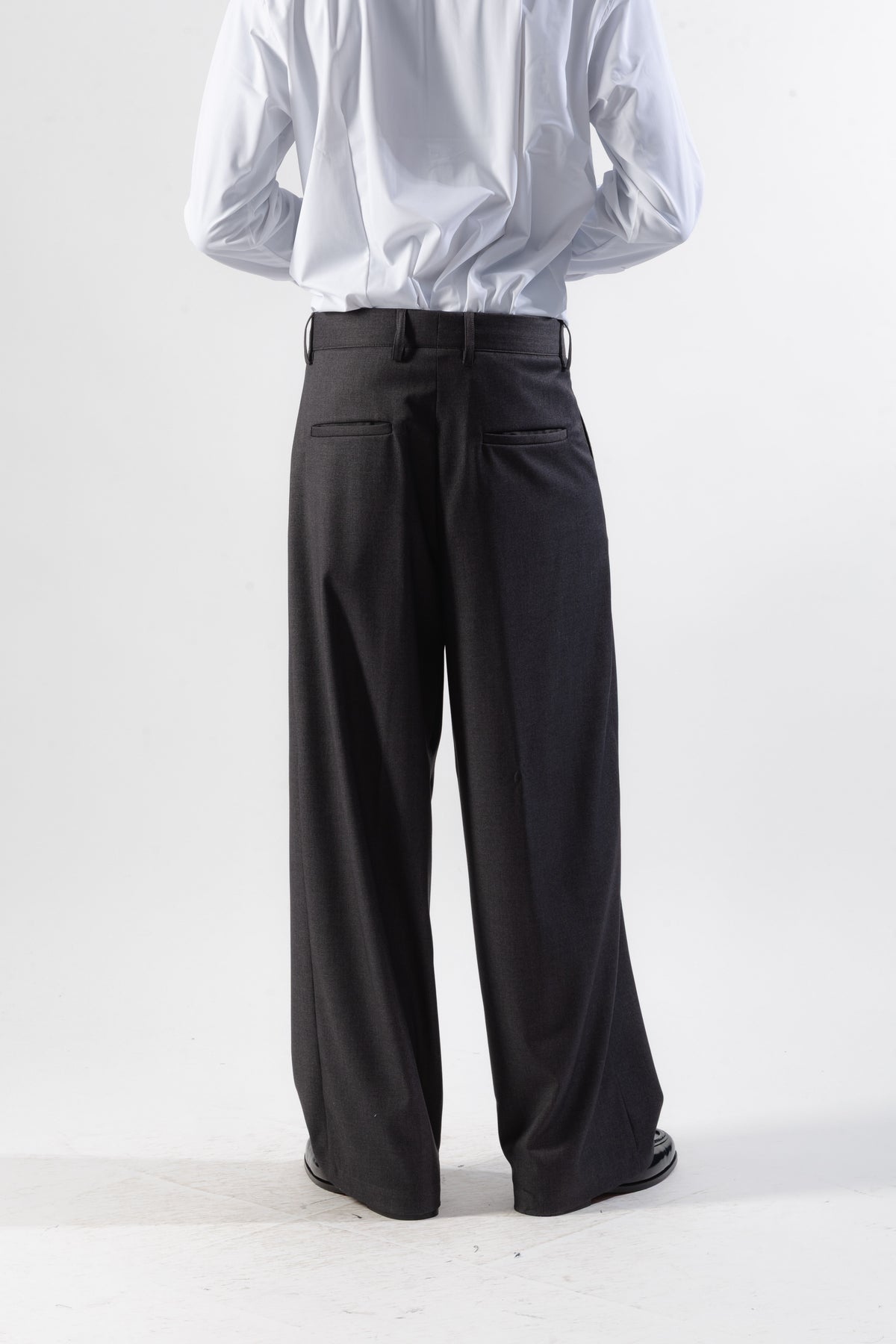 Grey Baggy Tailored Trousers
