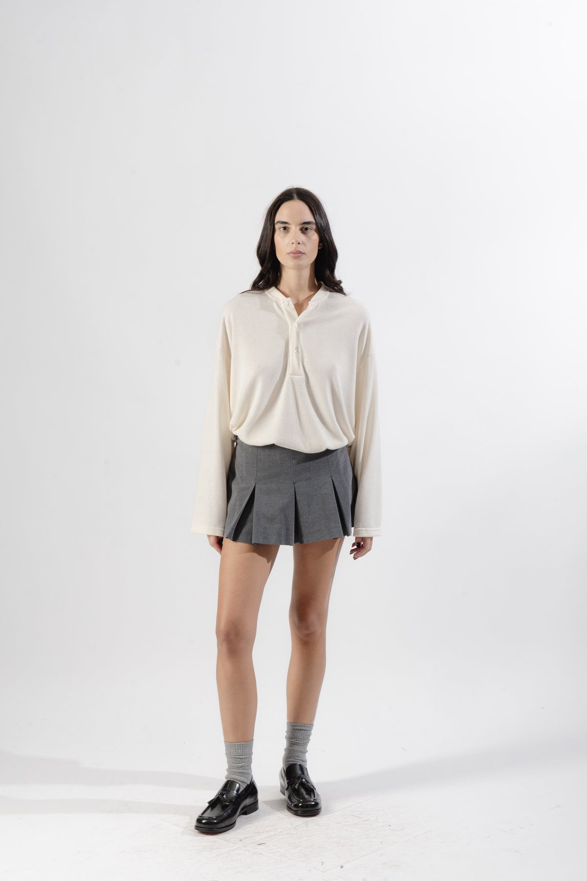 White Soft Serafino Longsleeve