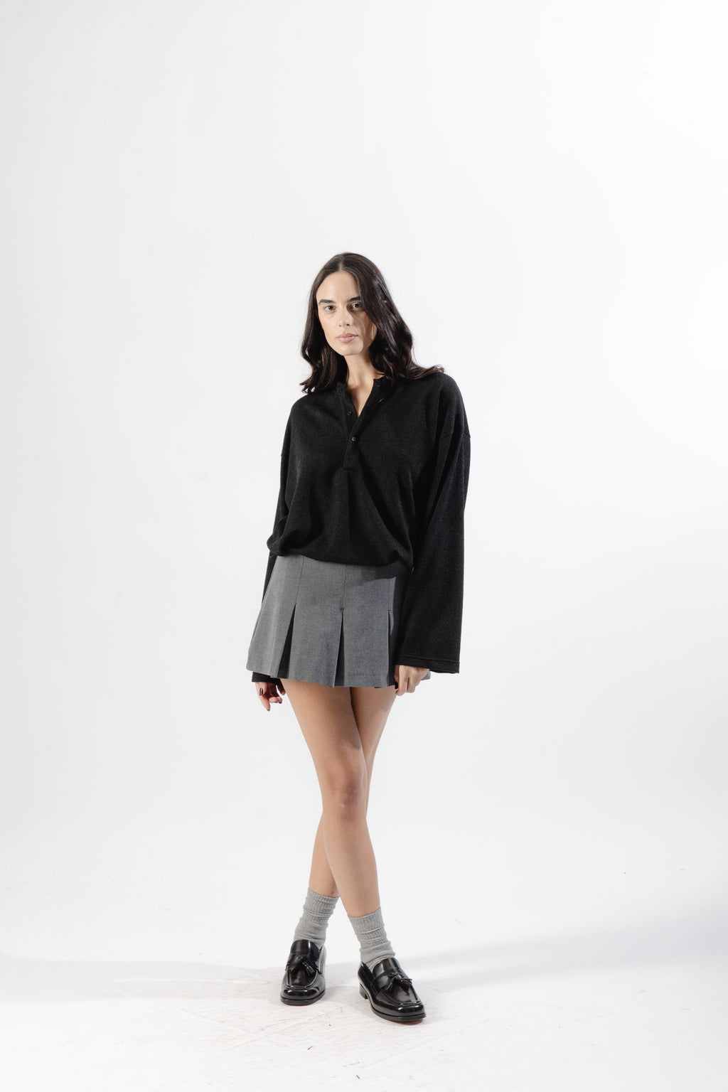 Black Soft Serafino Longsleeve