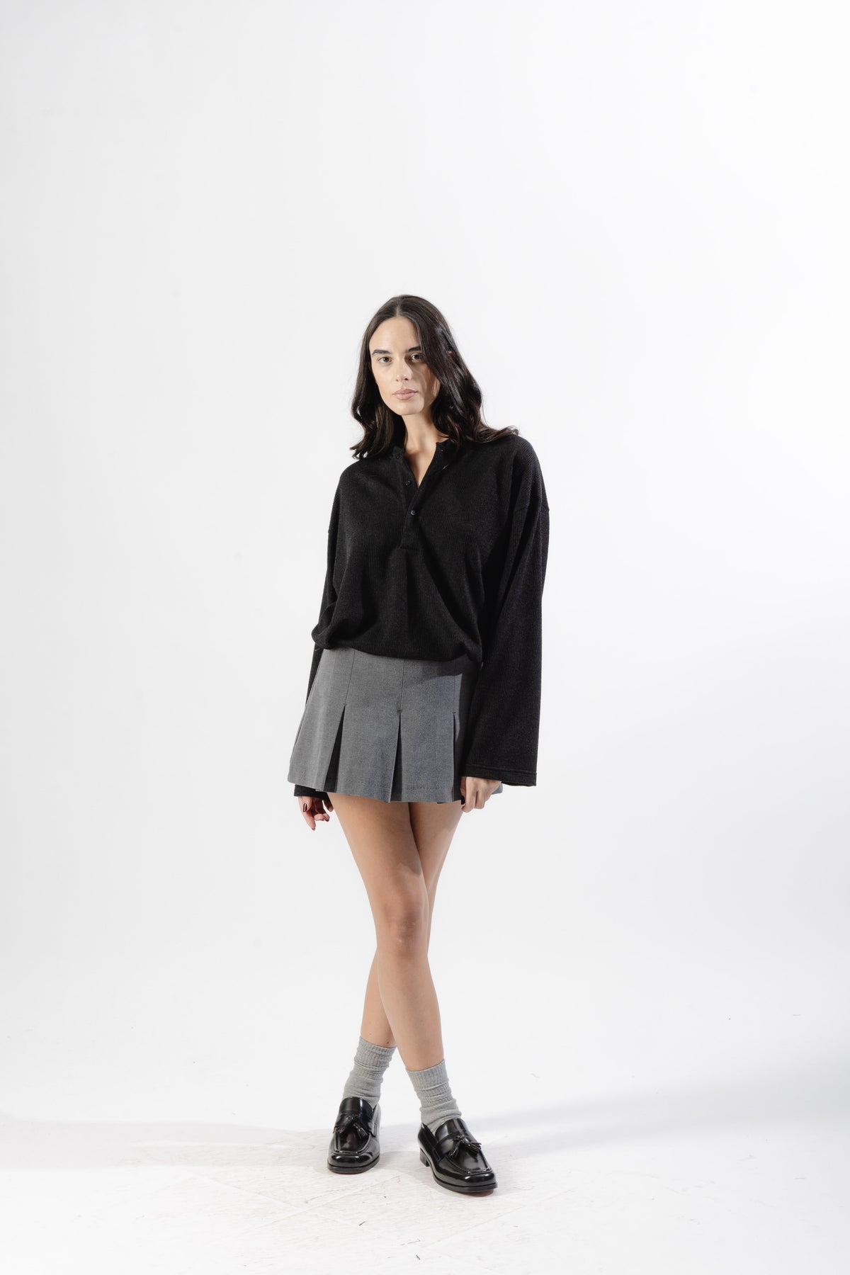 Black Soft Serafino Longsleeve