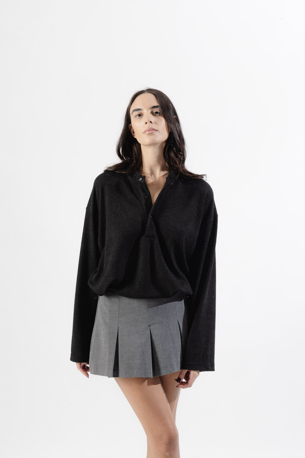 Black Soft Serafino Longsleeve