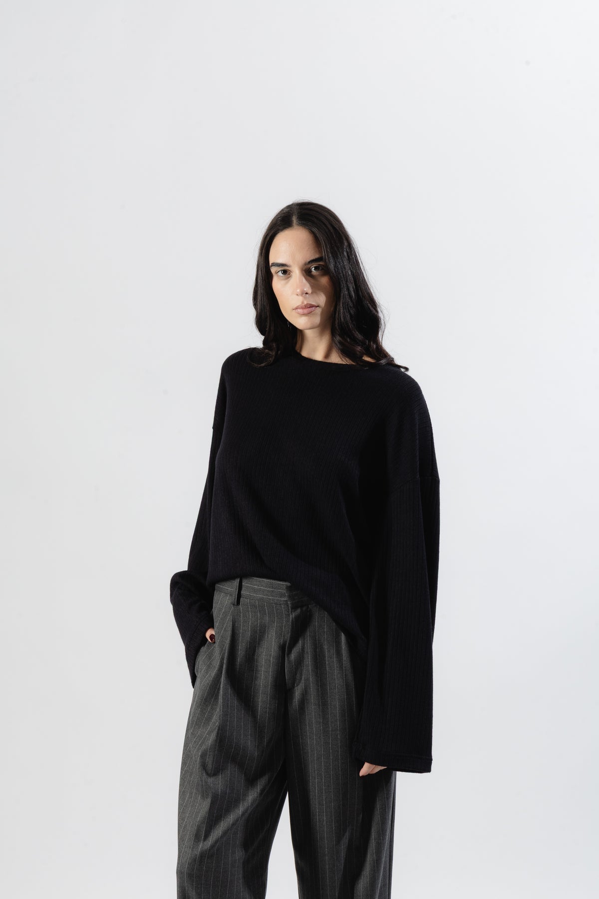 Black Ribbed Longsleeve